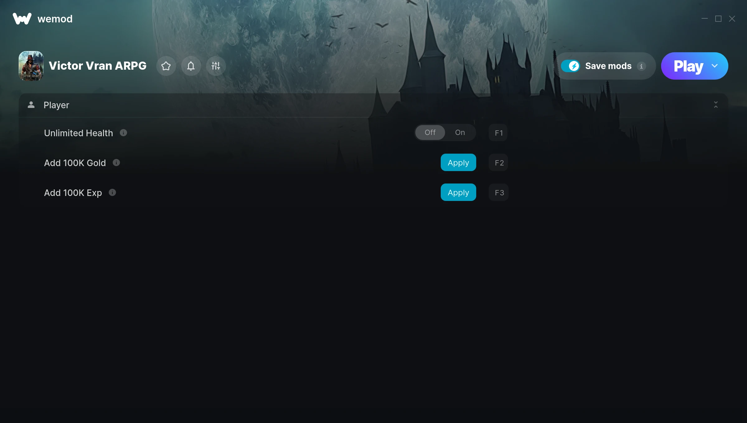 Victor Vran ARPG Trainer screenshot
