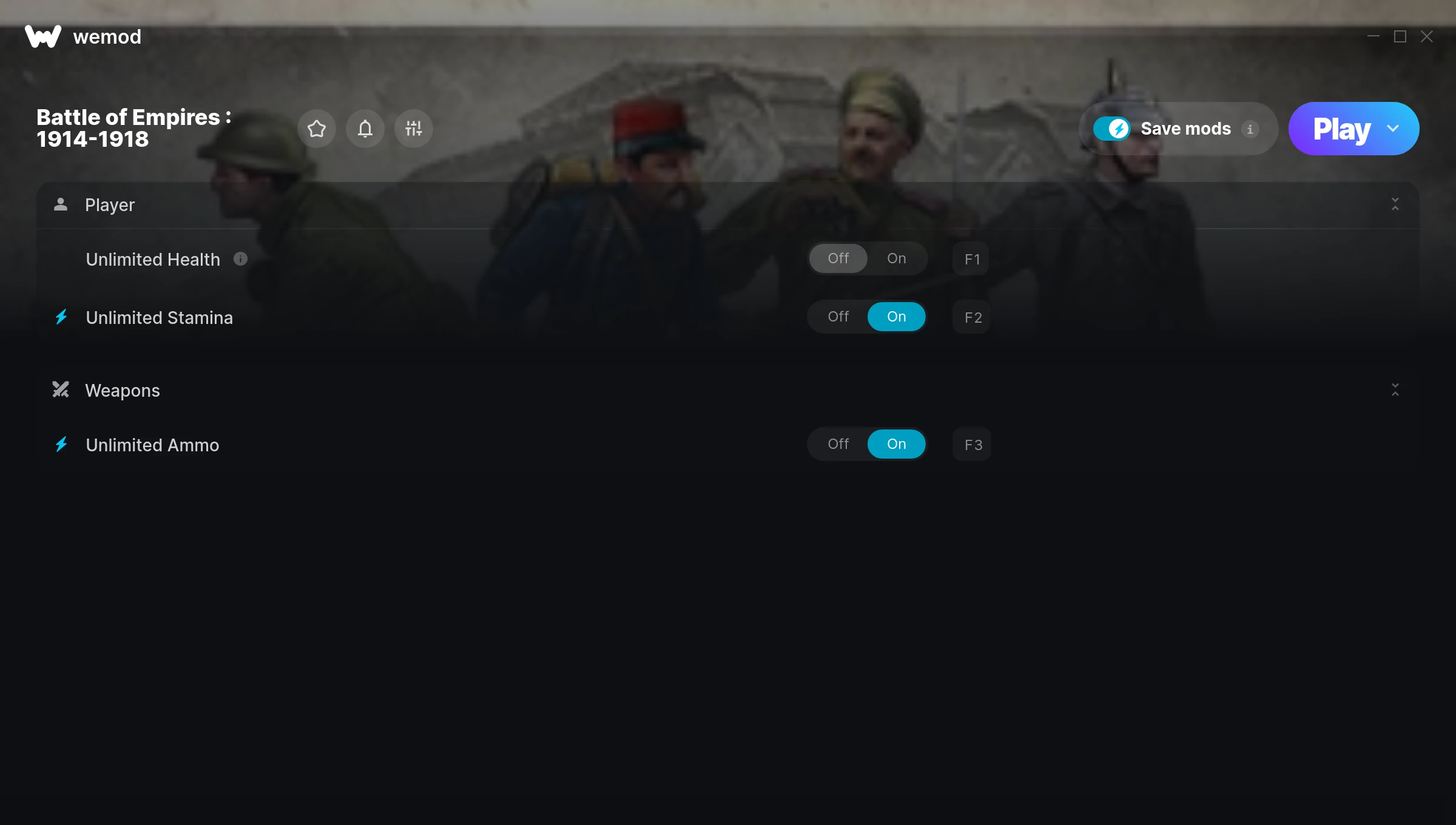 Battle of Empires : 1914-1918 Trainer screenshot