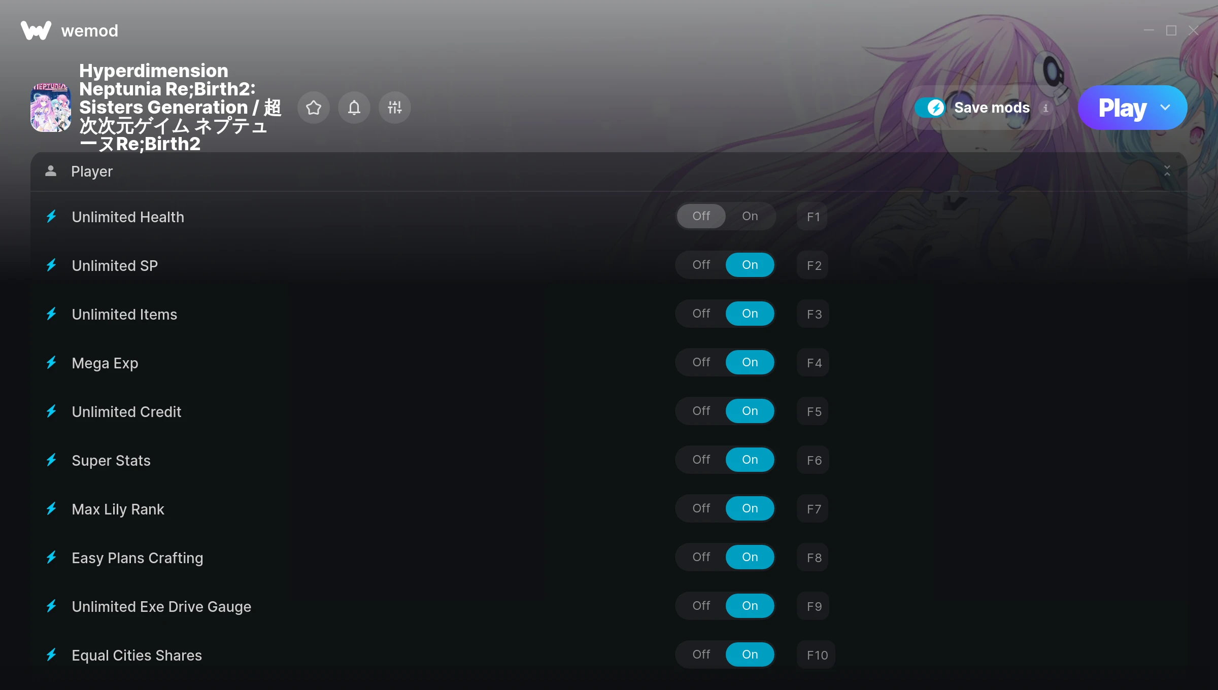Hyperdimension Neptunia Re;Birth2: Sisters Generation / 超次次元ゲイム ネプテューヌRe;Birth2 Trainer screenshot