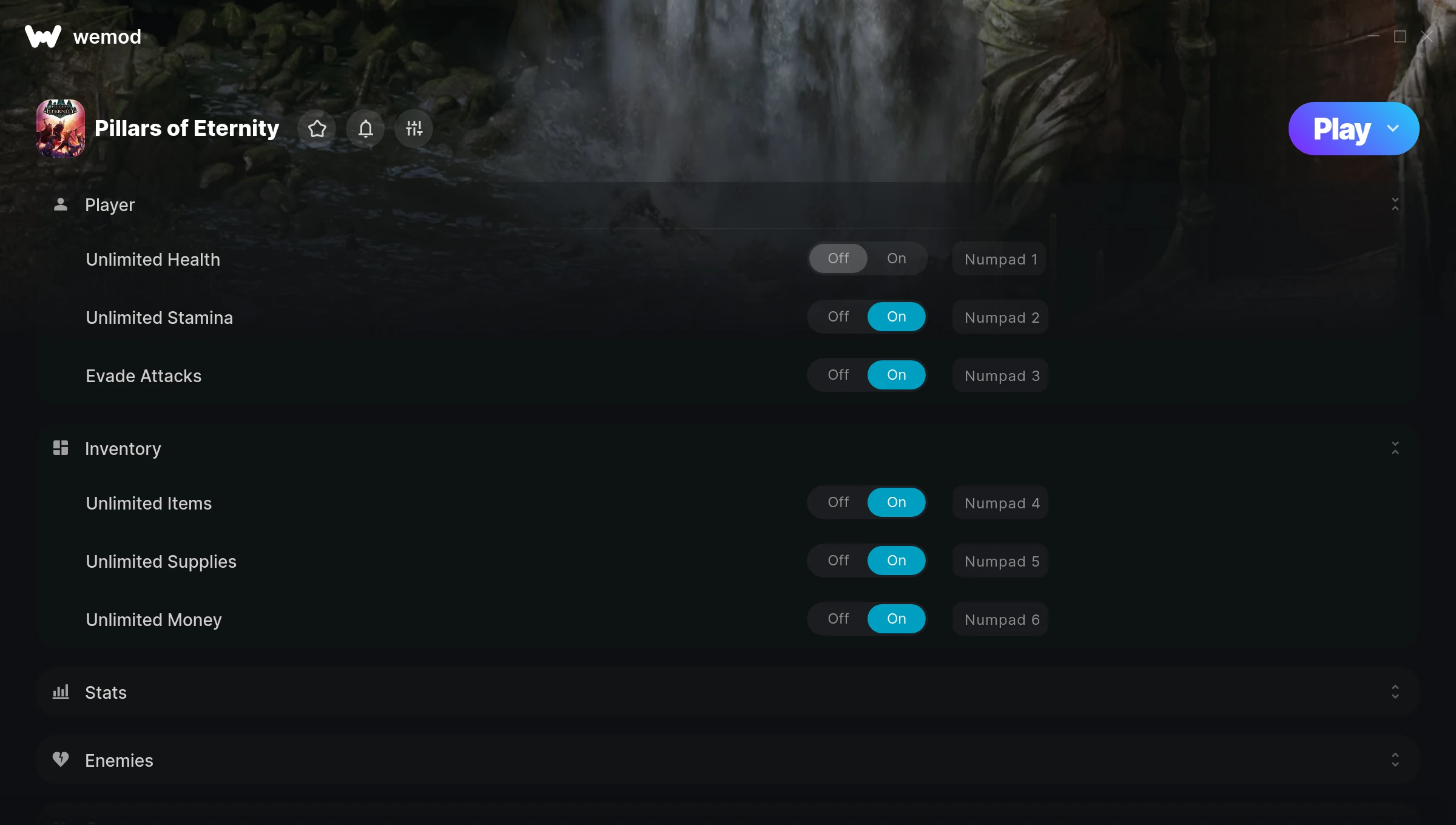 Pillars of Eternity Trainer screenshot