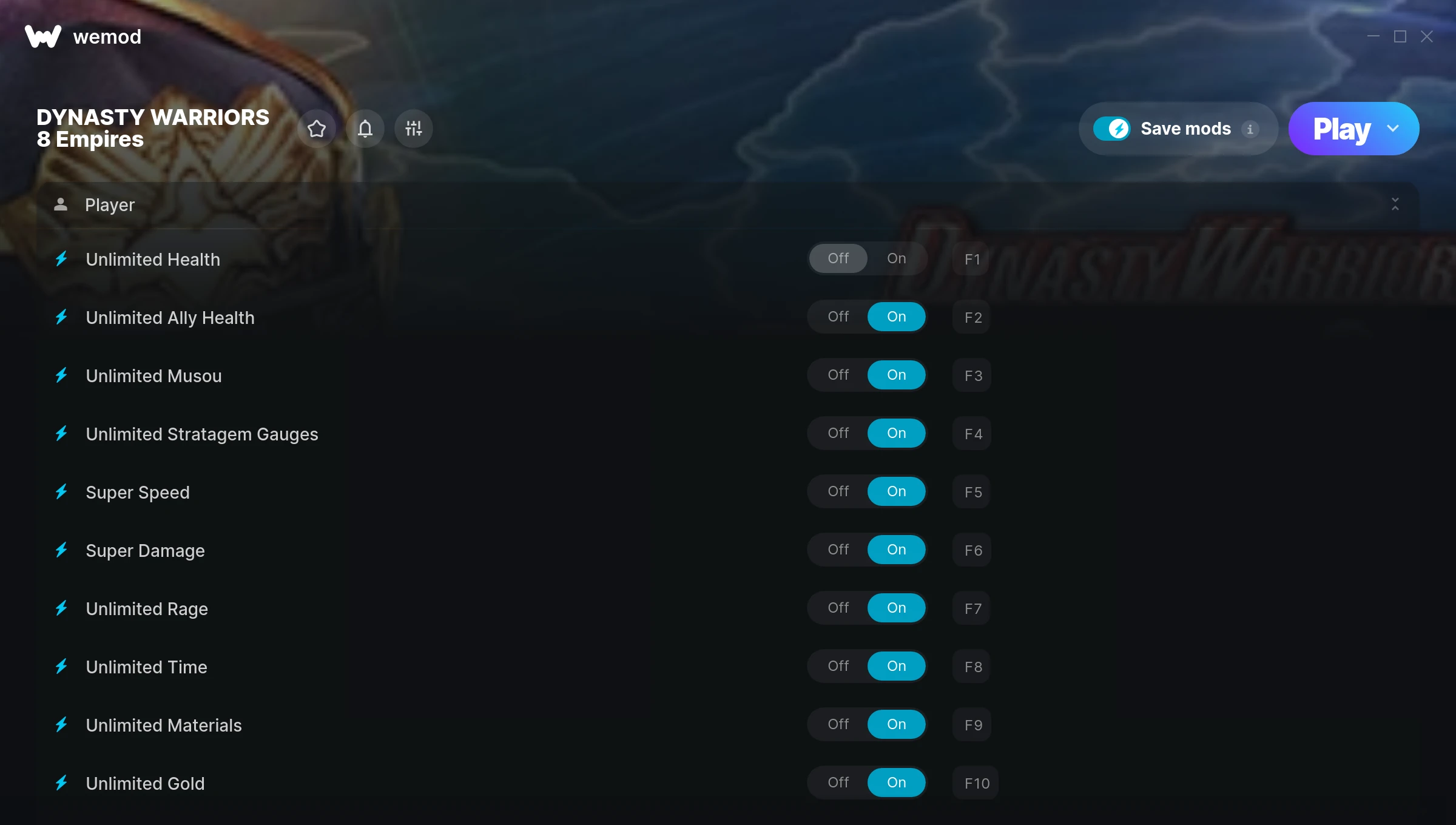 DYNASTY WARRIORS 8 Empires Trainer screenshot
