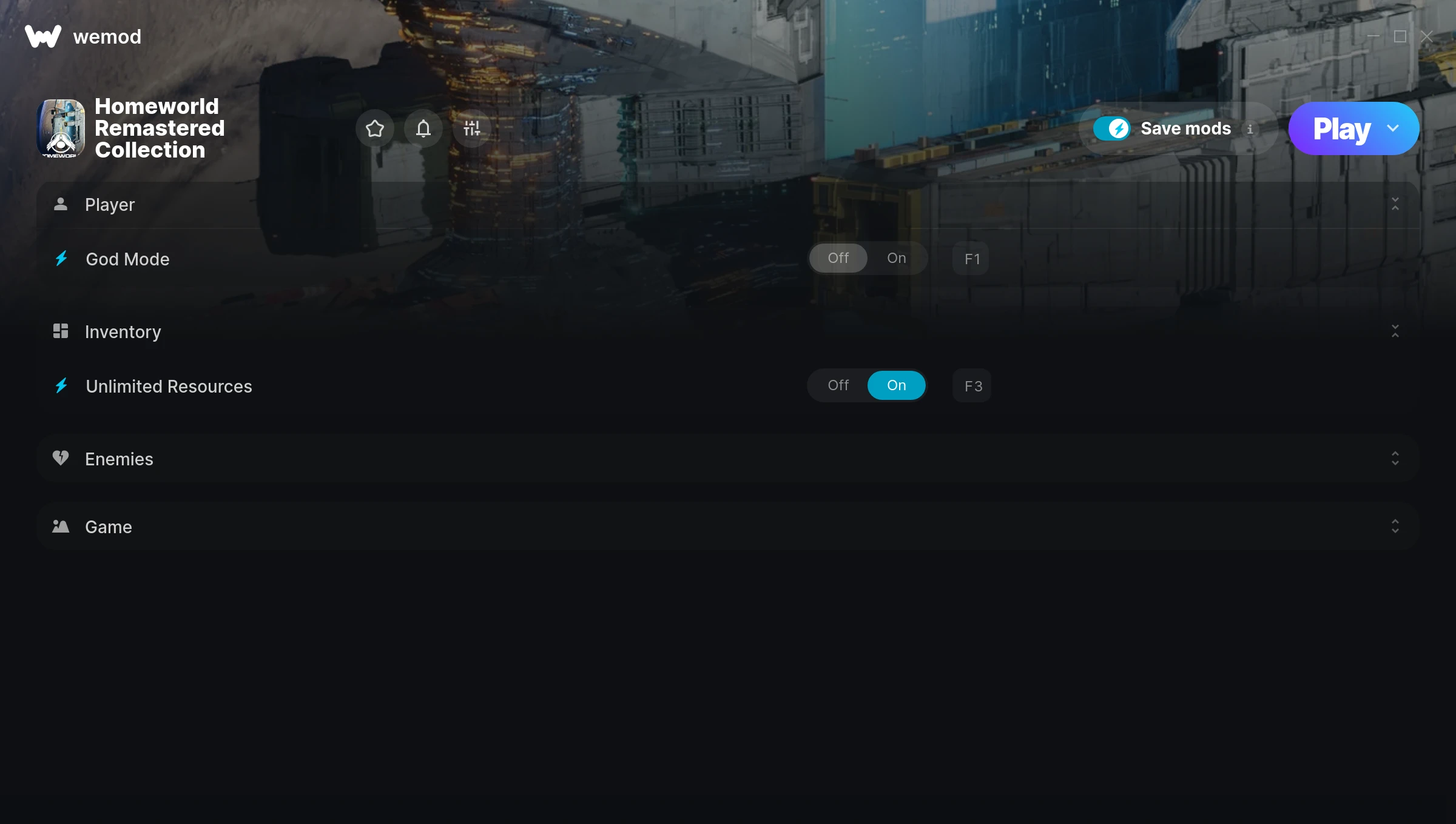 Homeworld Remastered Collection Trainer screenshot