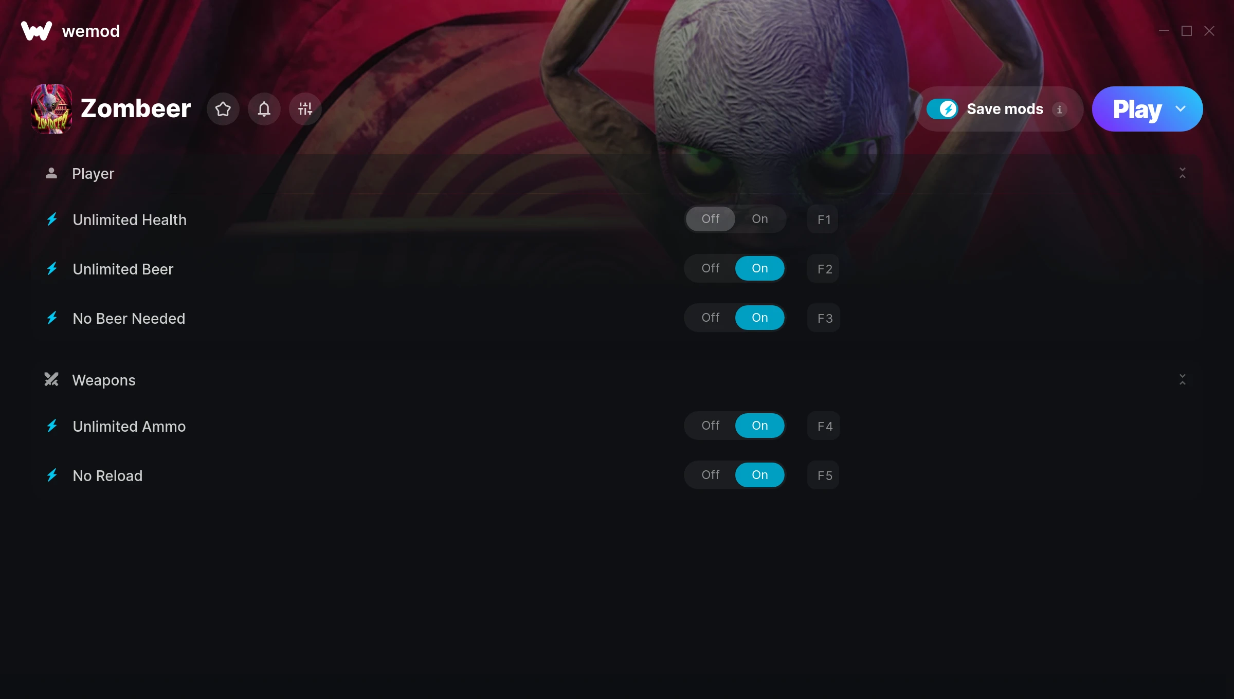 Zombeer Trainer screenshot