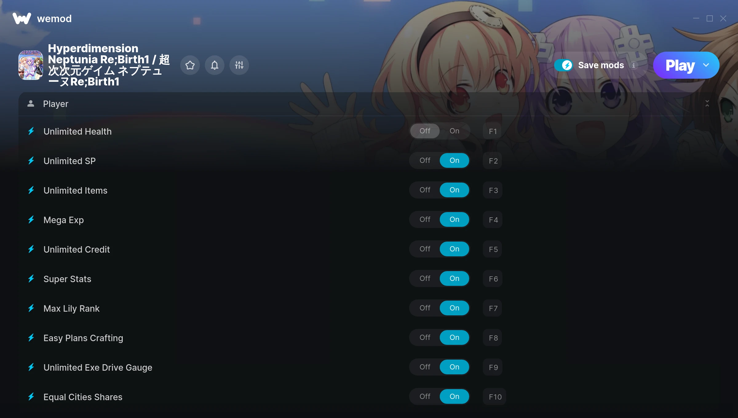 Hyperdimension Neptunia Re;Birth1 / 超次次元ゲイム ネプテューヌRe;Birth1 Trainer screenshot