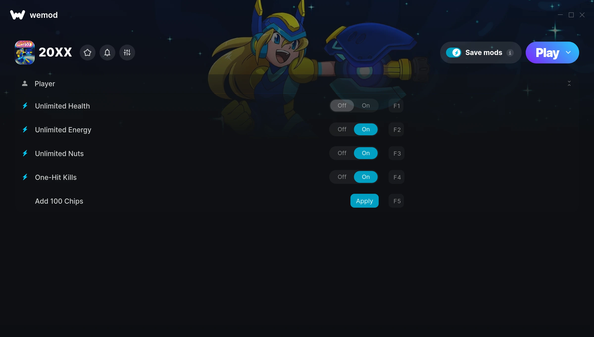 20XX Trainer screenshot