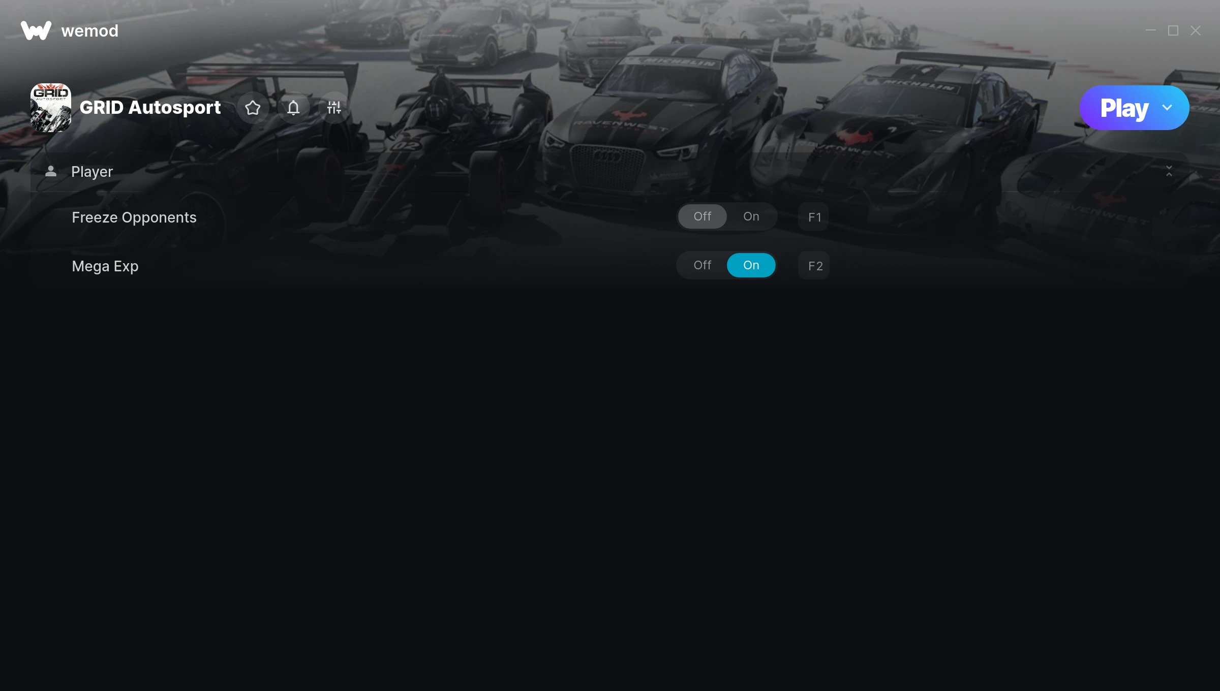GRID Autosport Trainer screenshot