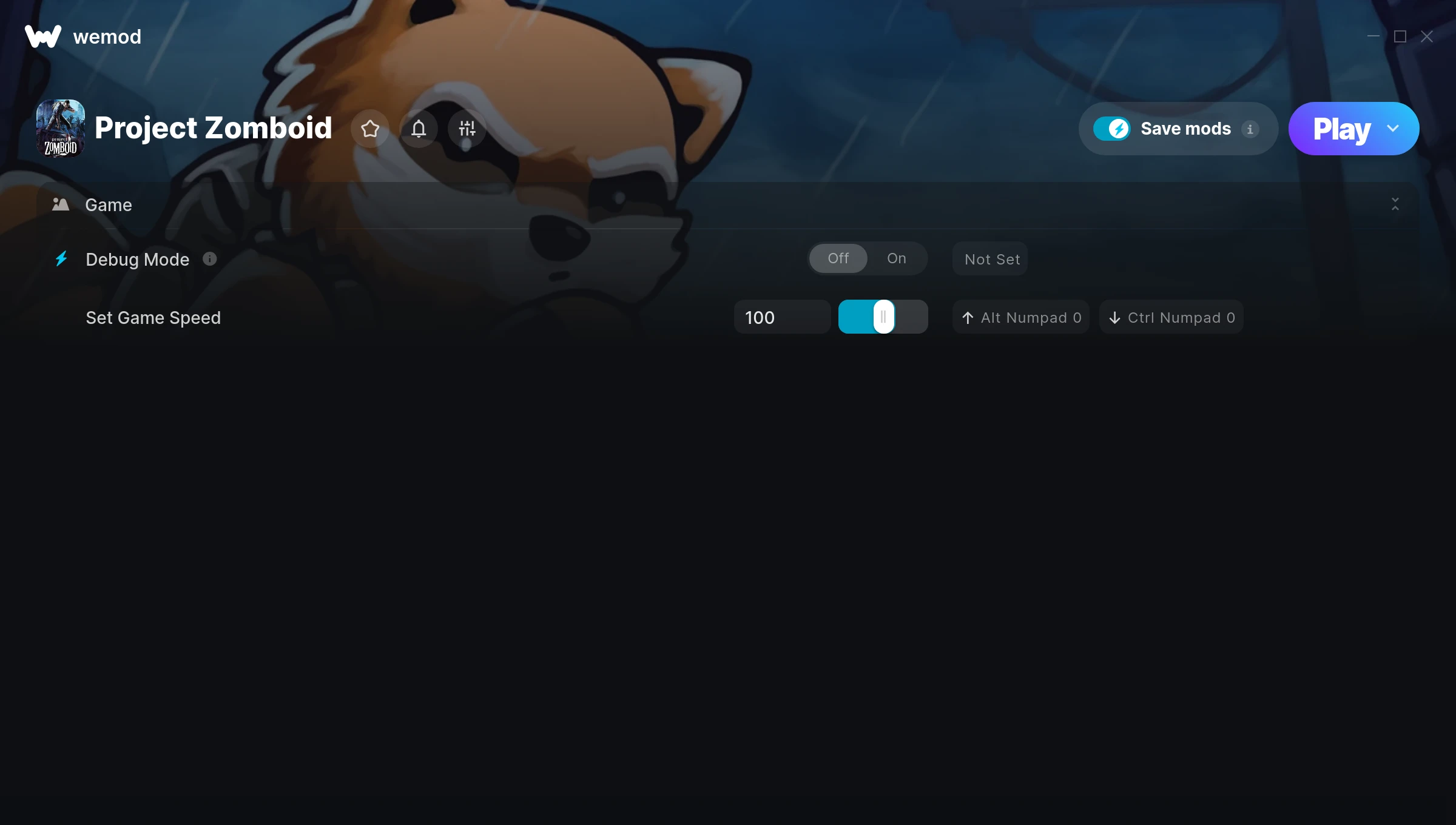 Project Zomboid Trainer screenshot