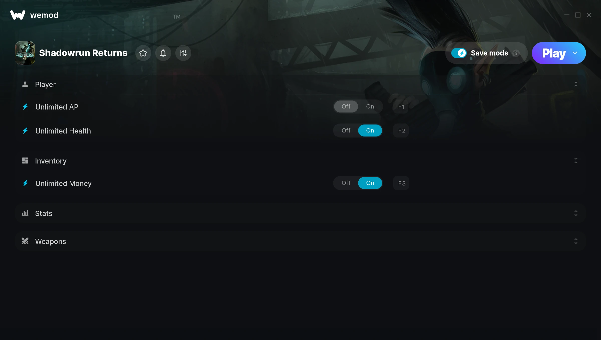 Shadowrun Returns Trainer screenshot