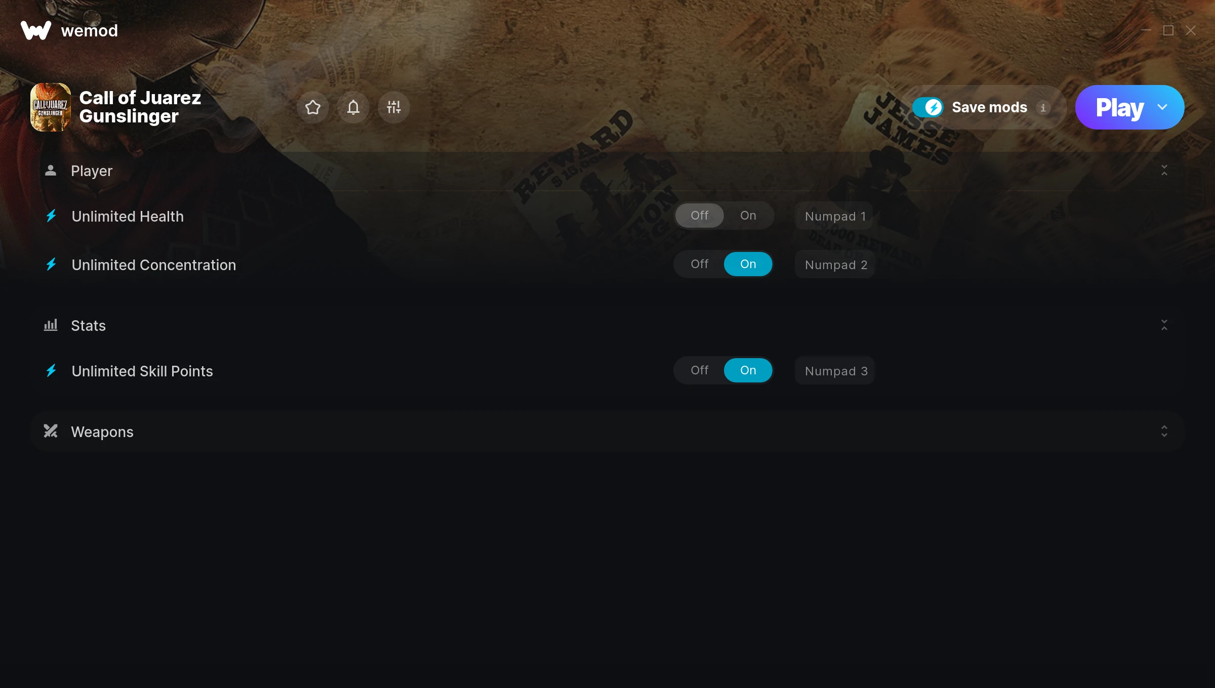 Call of Juarez Gunslinger Trainer screenshot