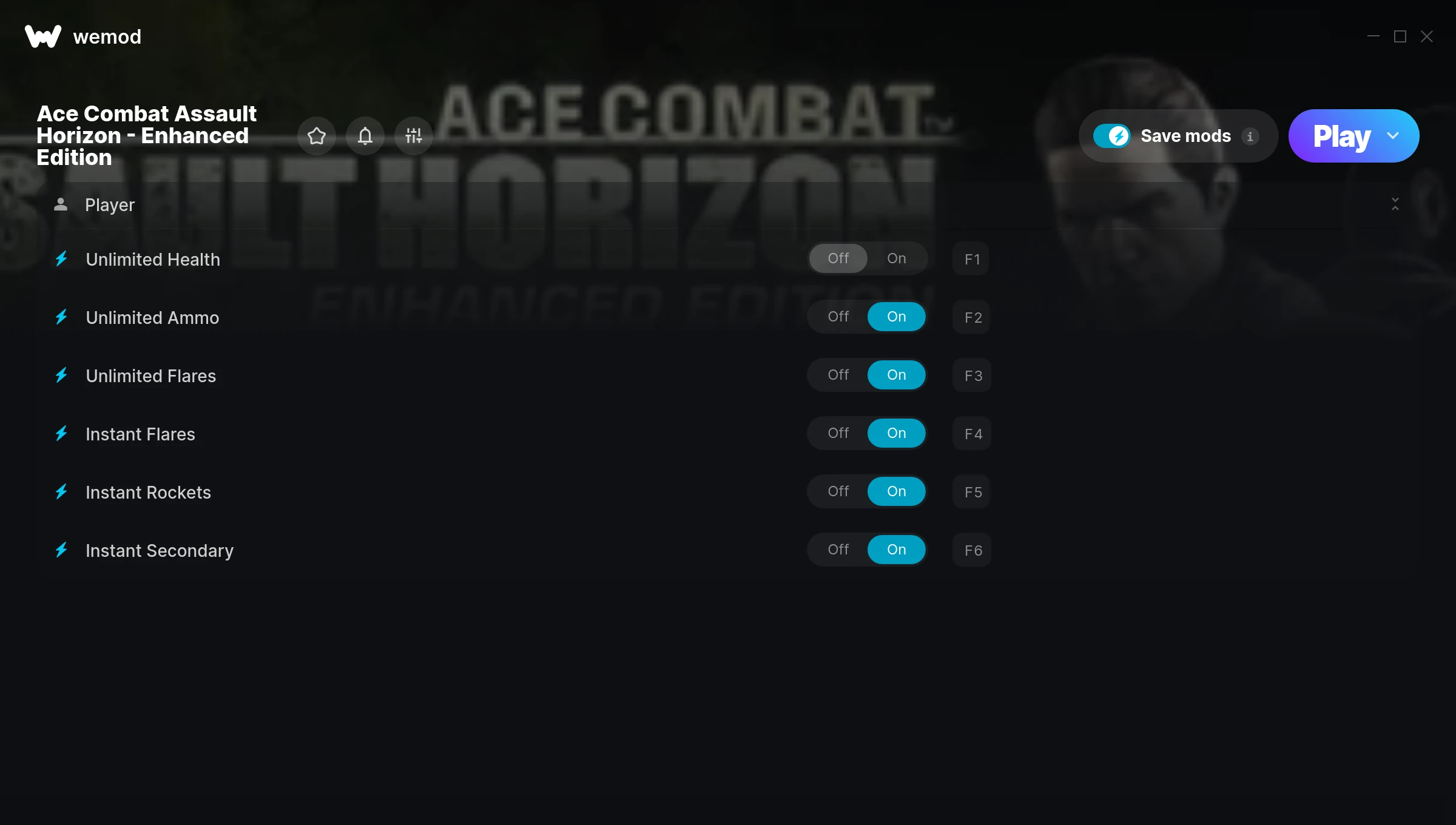 Ace Combat Assault Horizon - Enhanced Edition Trainer screenshot