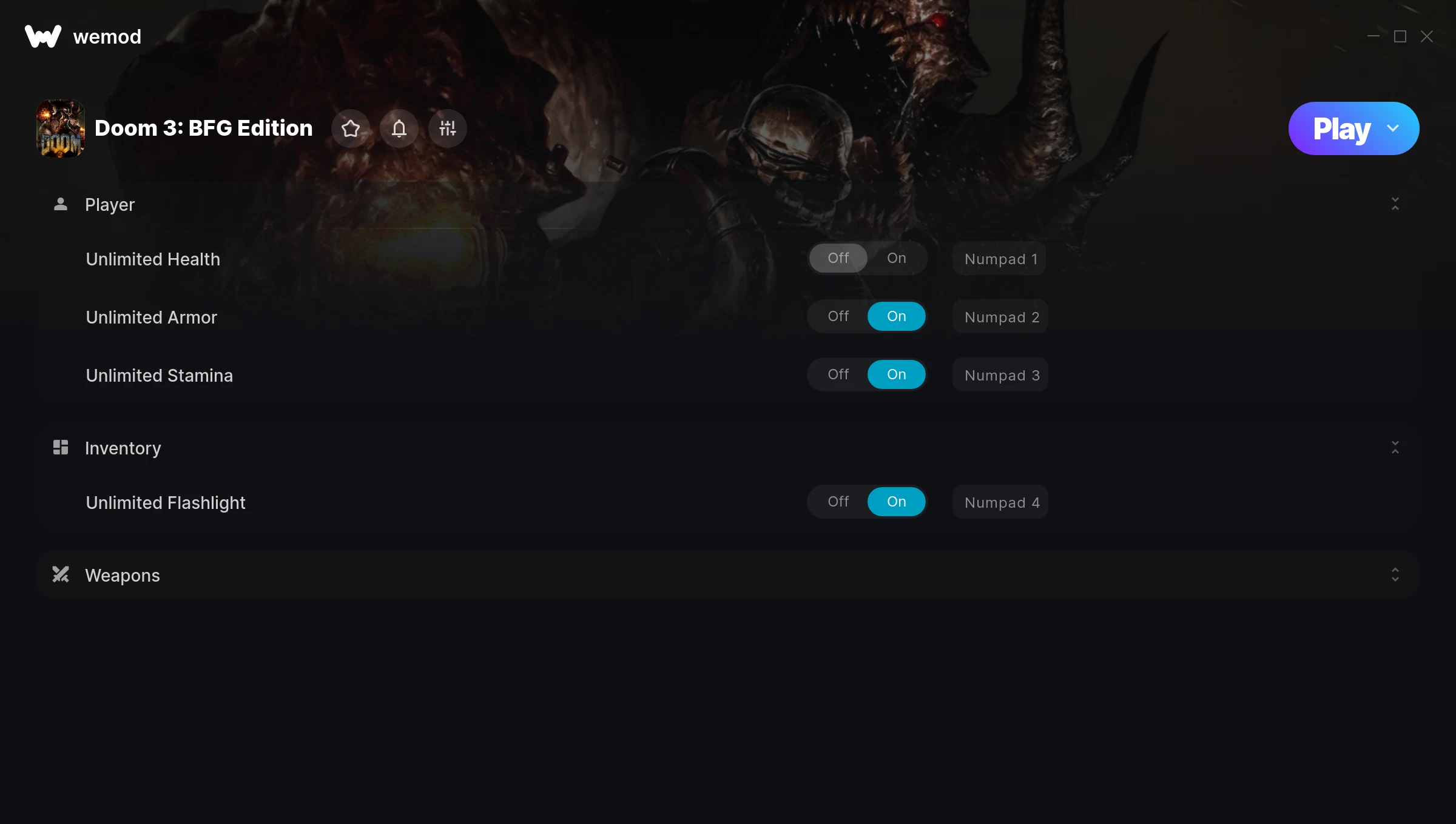 Doom 3: BFG Edition Trainer screenshot