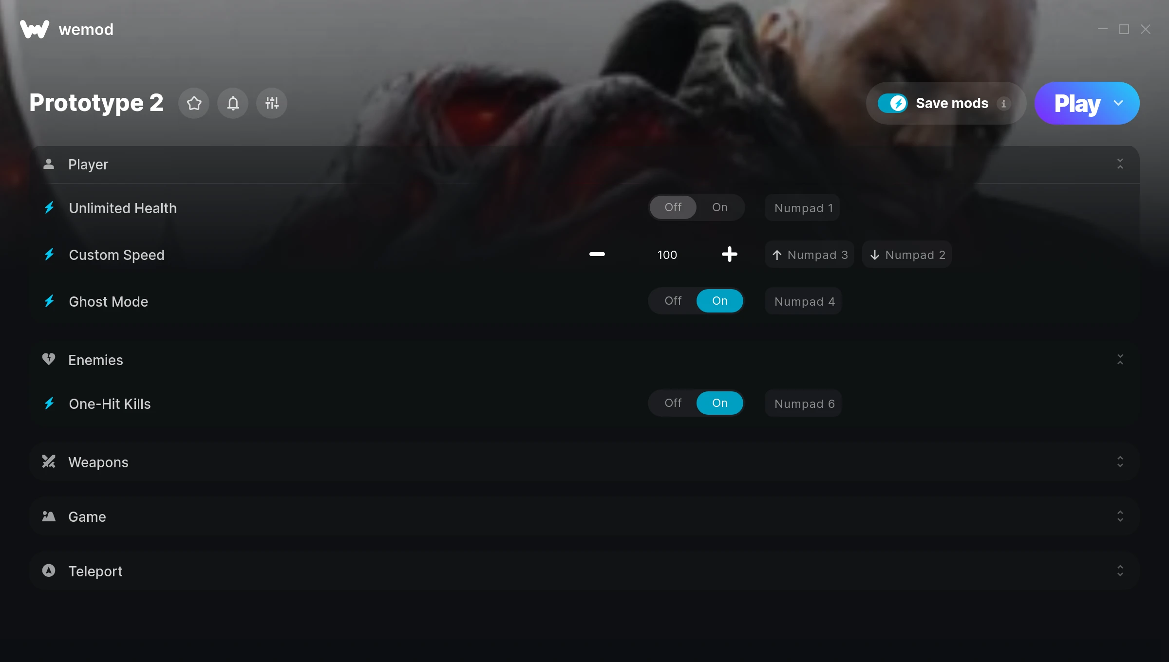 Prototype 2 Trainer screenshot