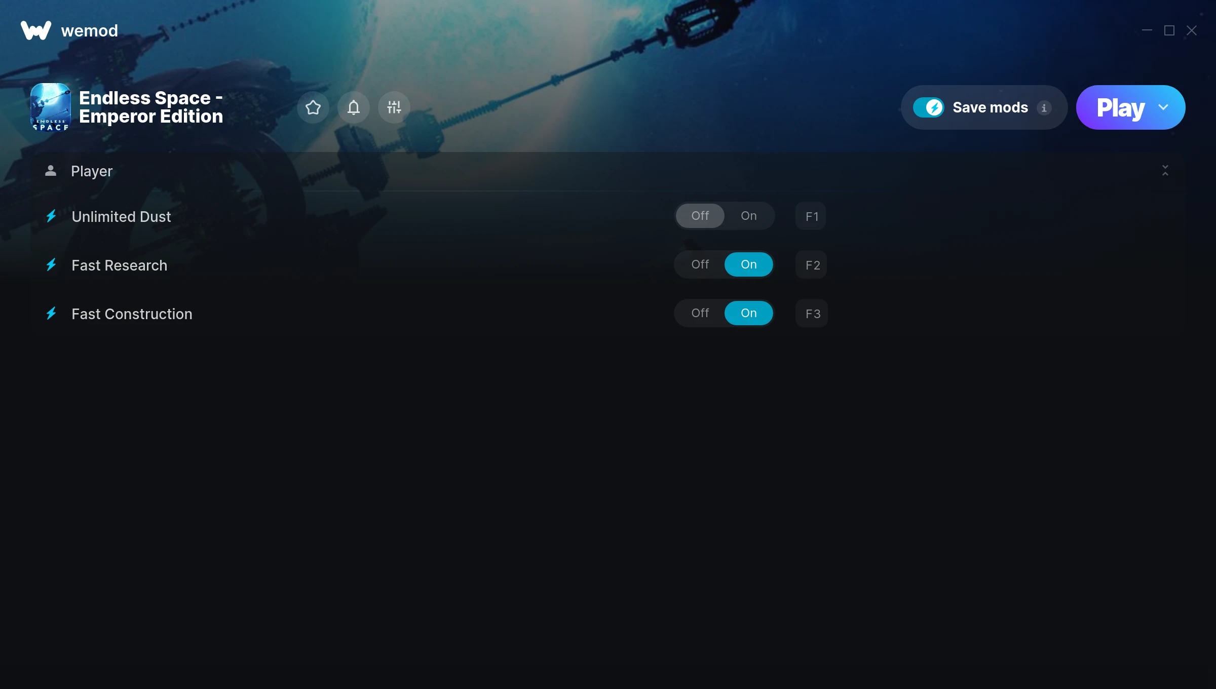 Endless Space - Emperor Edition Trainer screenshot