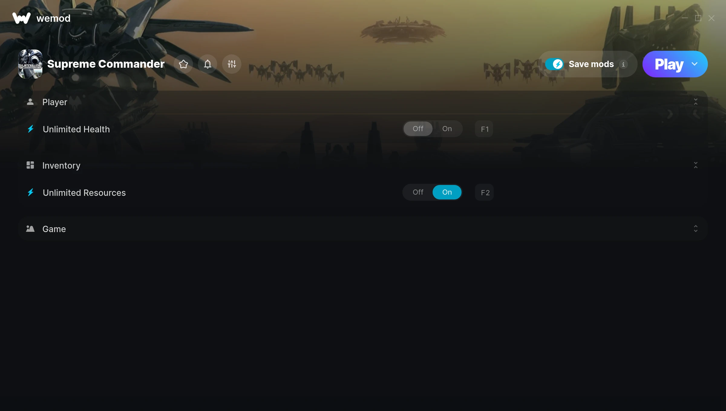 Supreme Commander Trainer screenshot