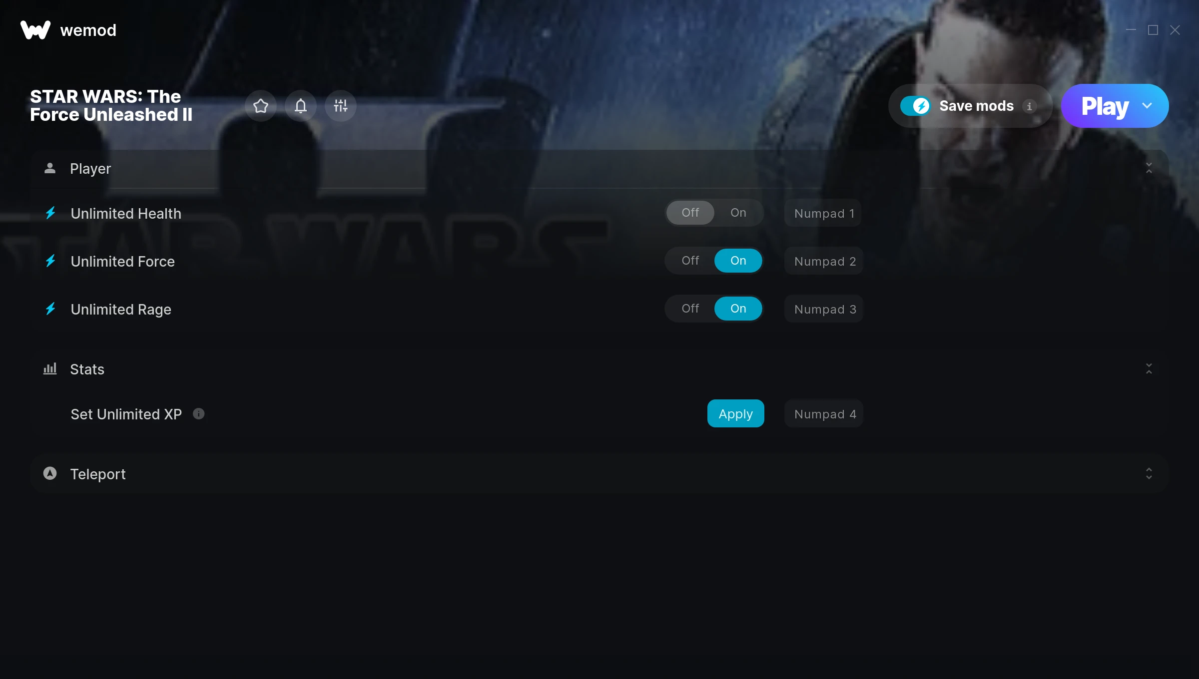 STAR WARS: The Force Unleashed II Trainer screenshot