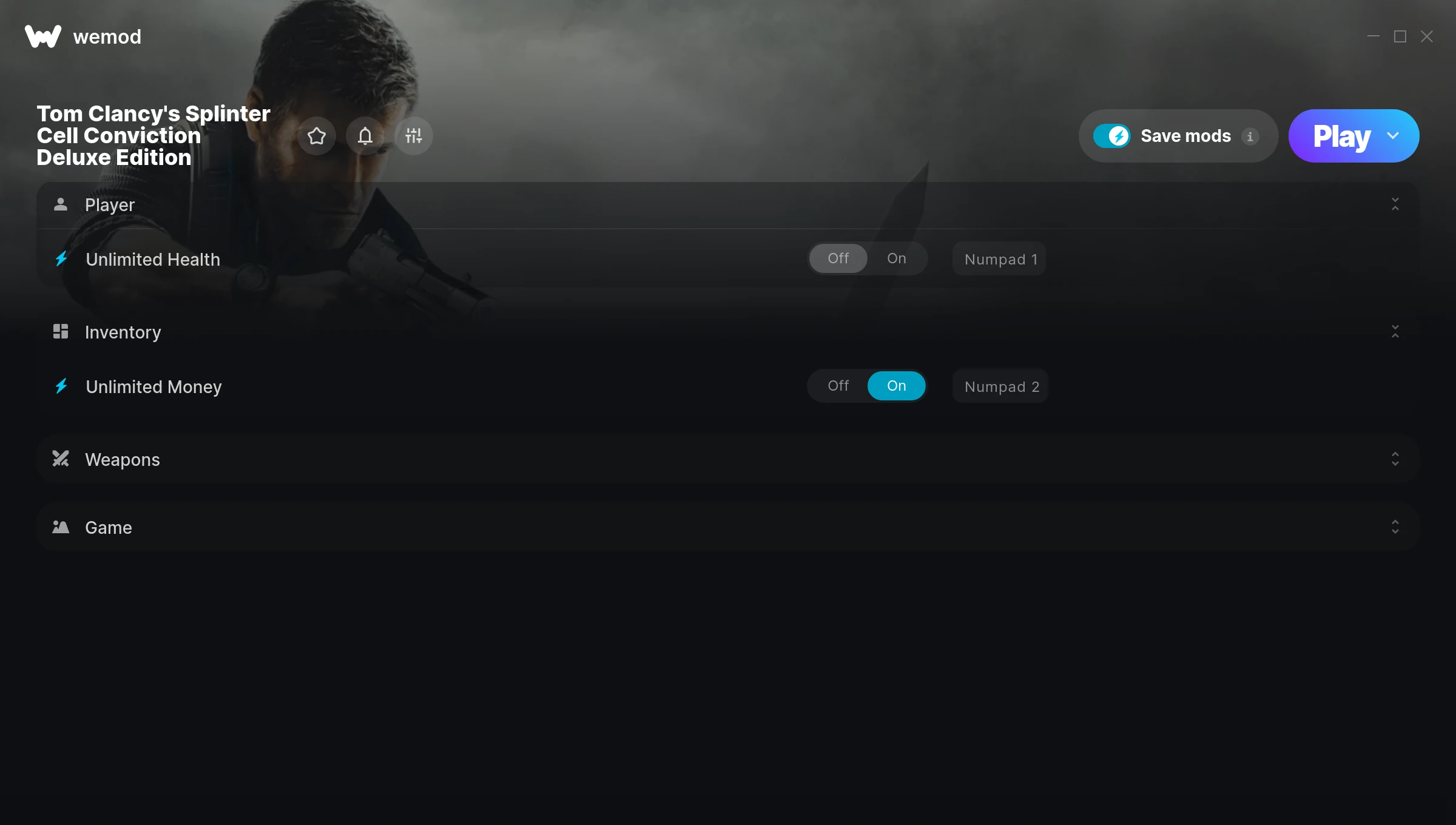 Tom Clancy's Splinter Cell Conviction Deluxe Edition Trainer screenshot