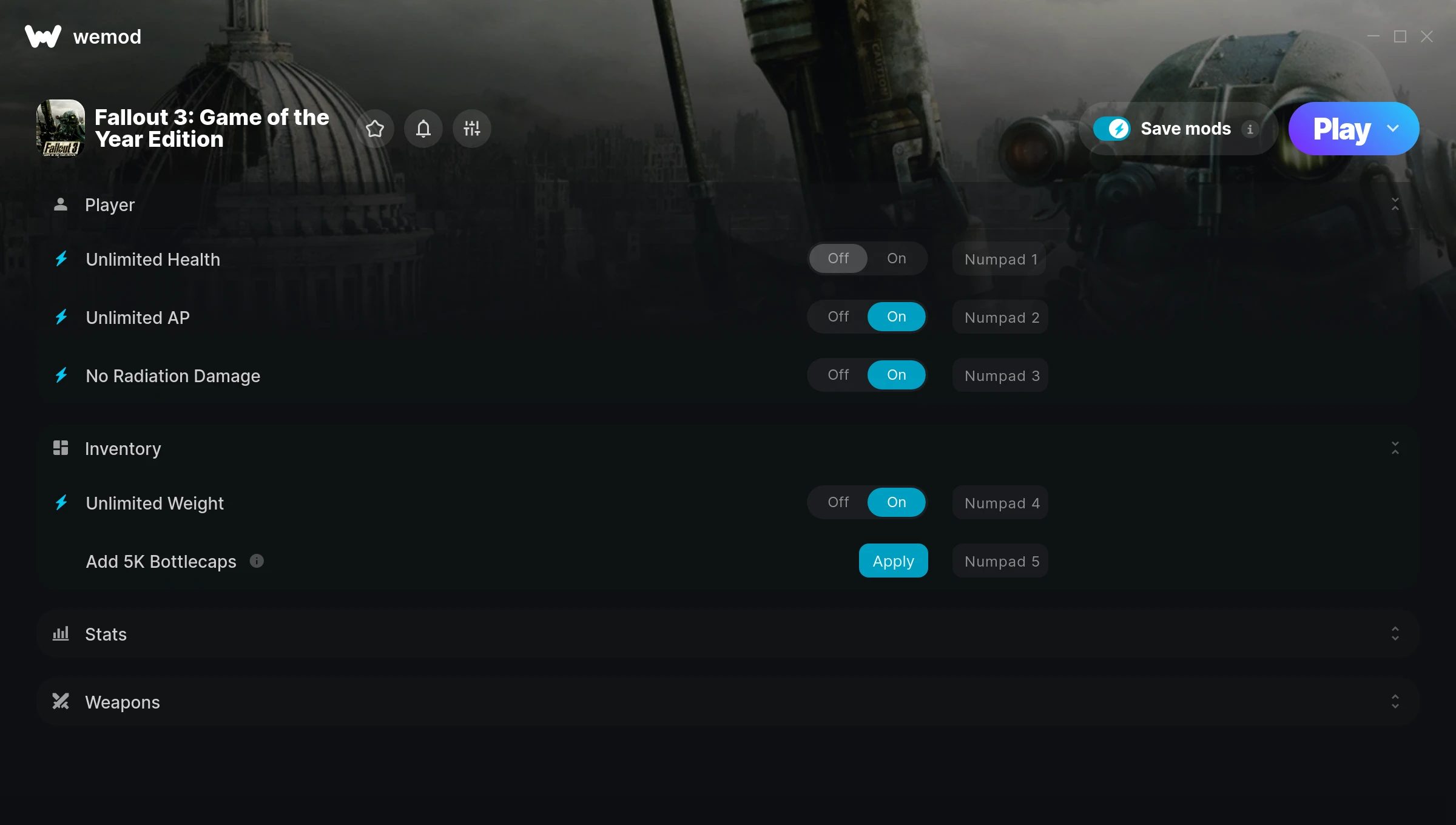 Fallout 3: Game of the Year Edition Trainer screenshot