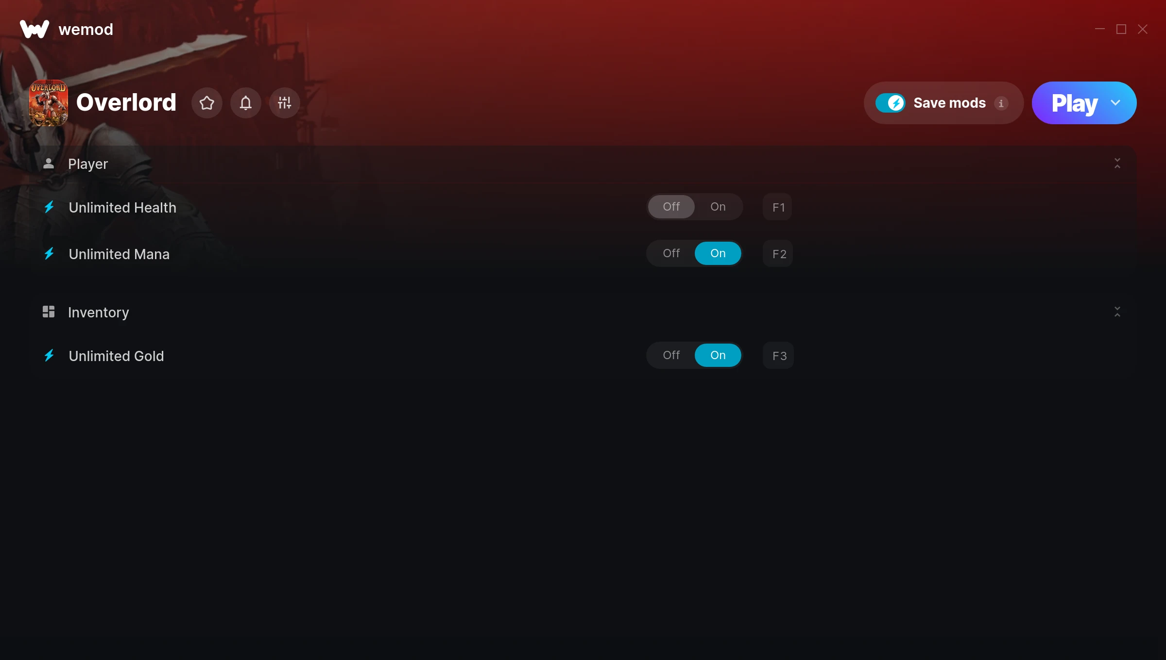 Overlord Trainer screenshot