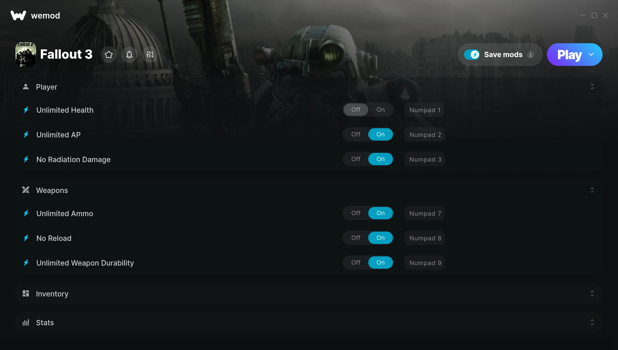 Fallout 3 Trainer screenshot