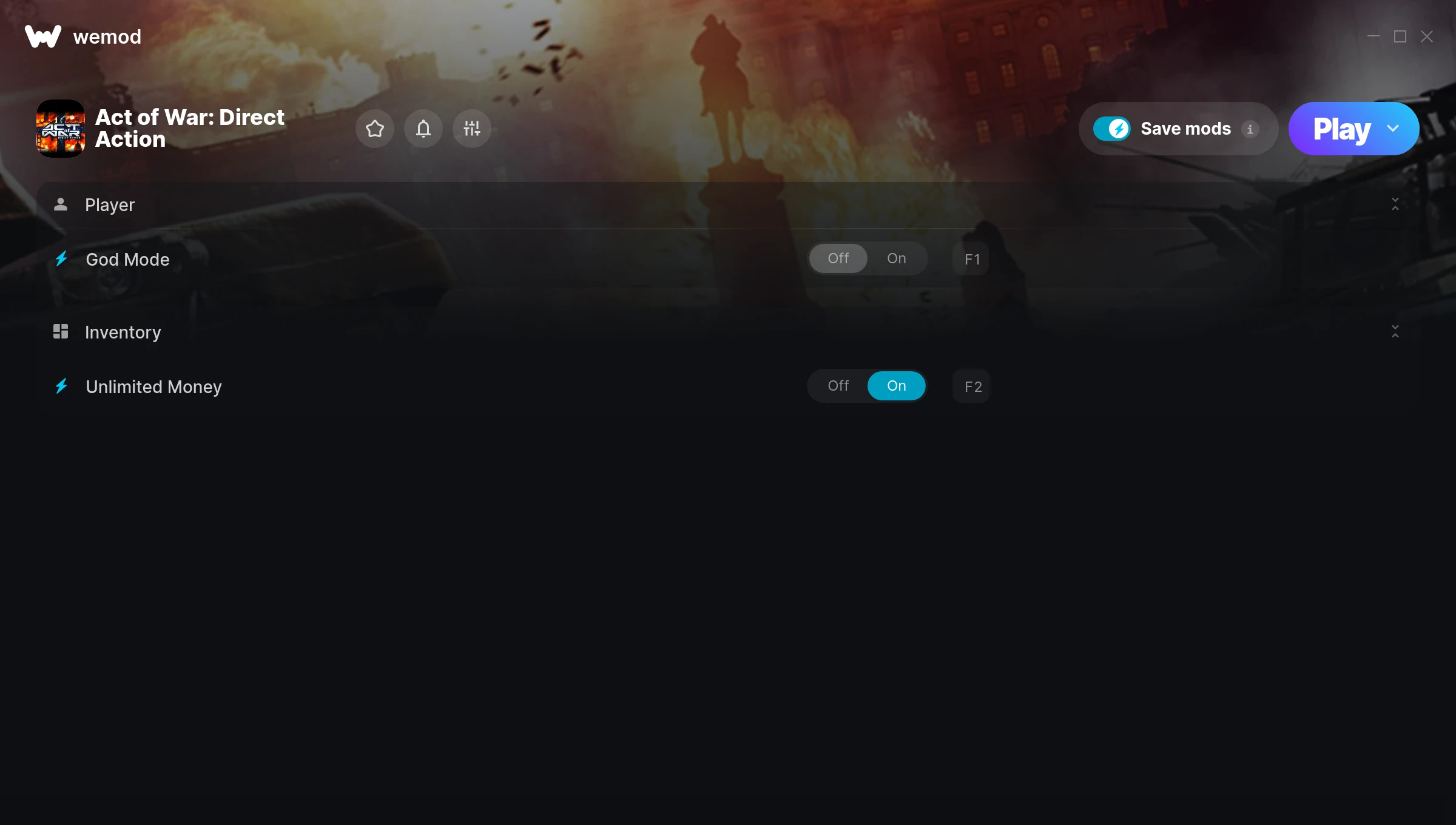 Act of War: Direct Action Trainer screenshot