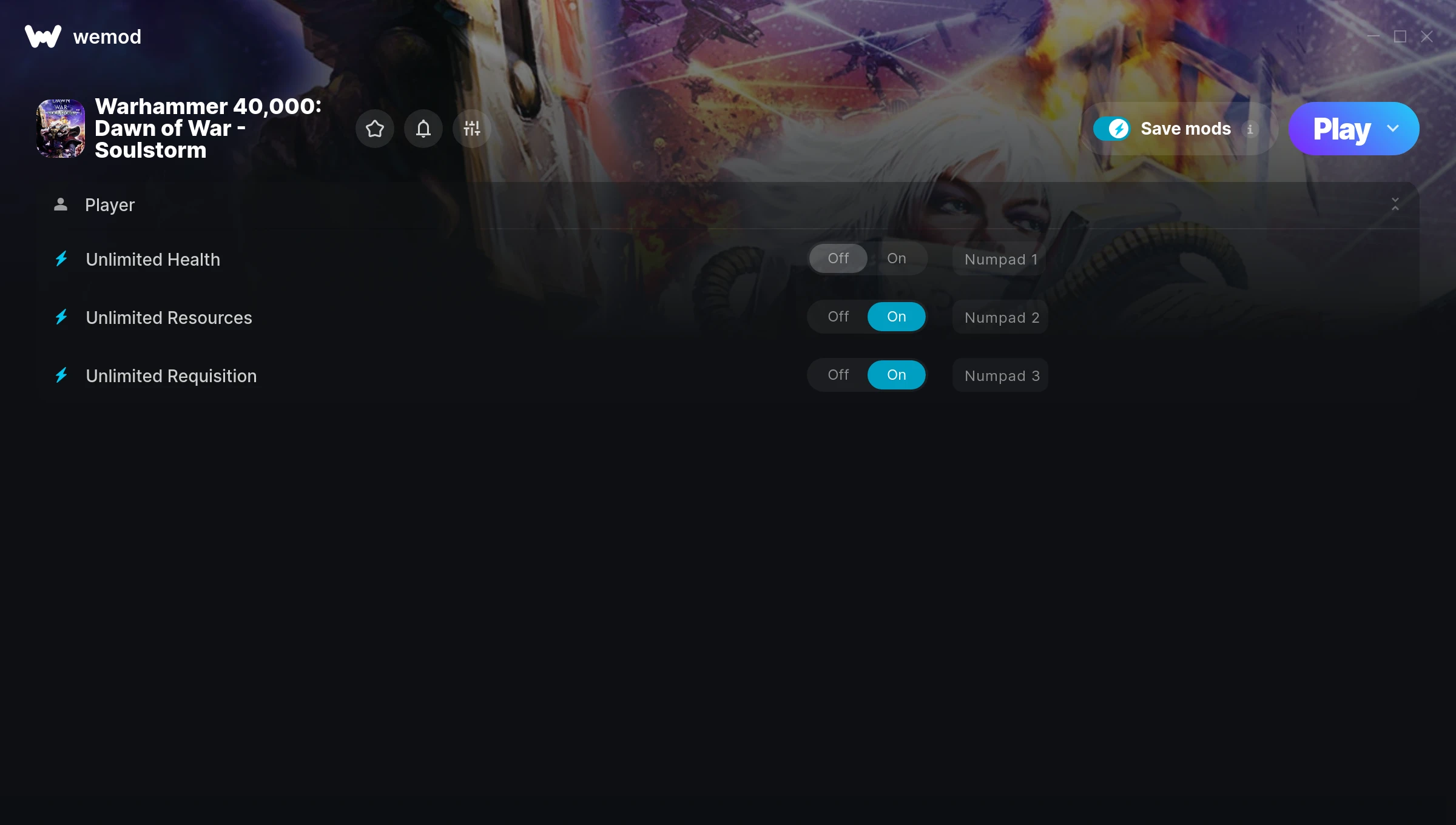 Warhammer 40,000: Dawn of War - Soulstorm Trainer screenshot