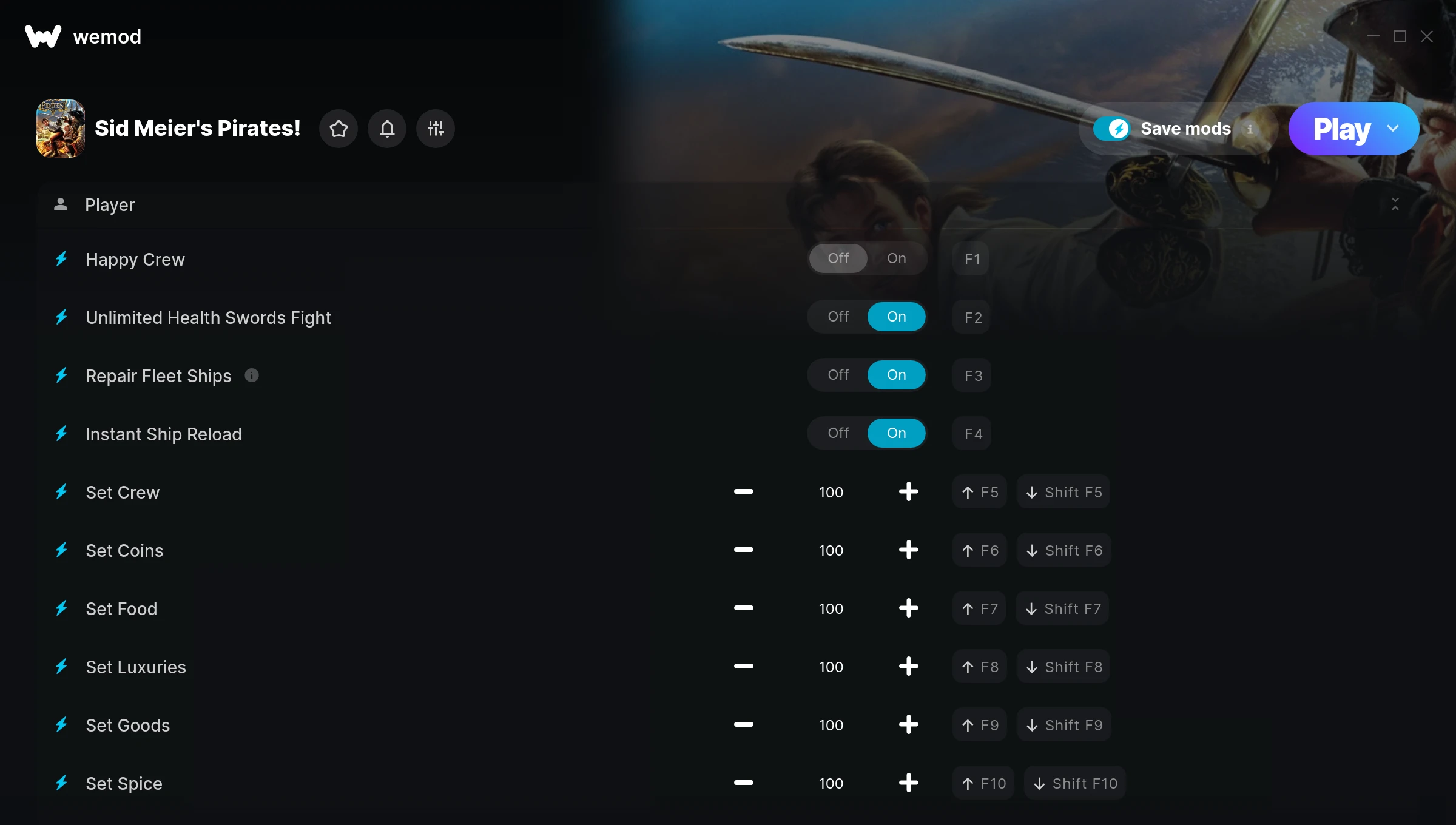 Sid Meier's Pirates! Trainer screenshot
