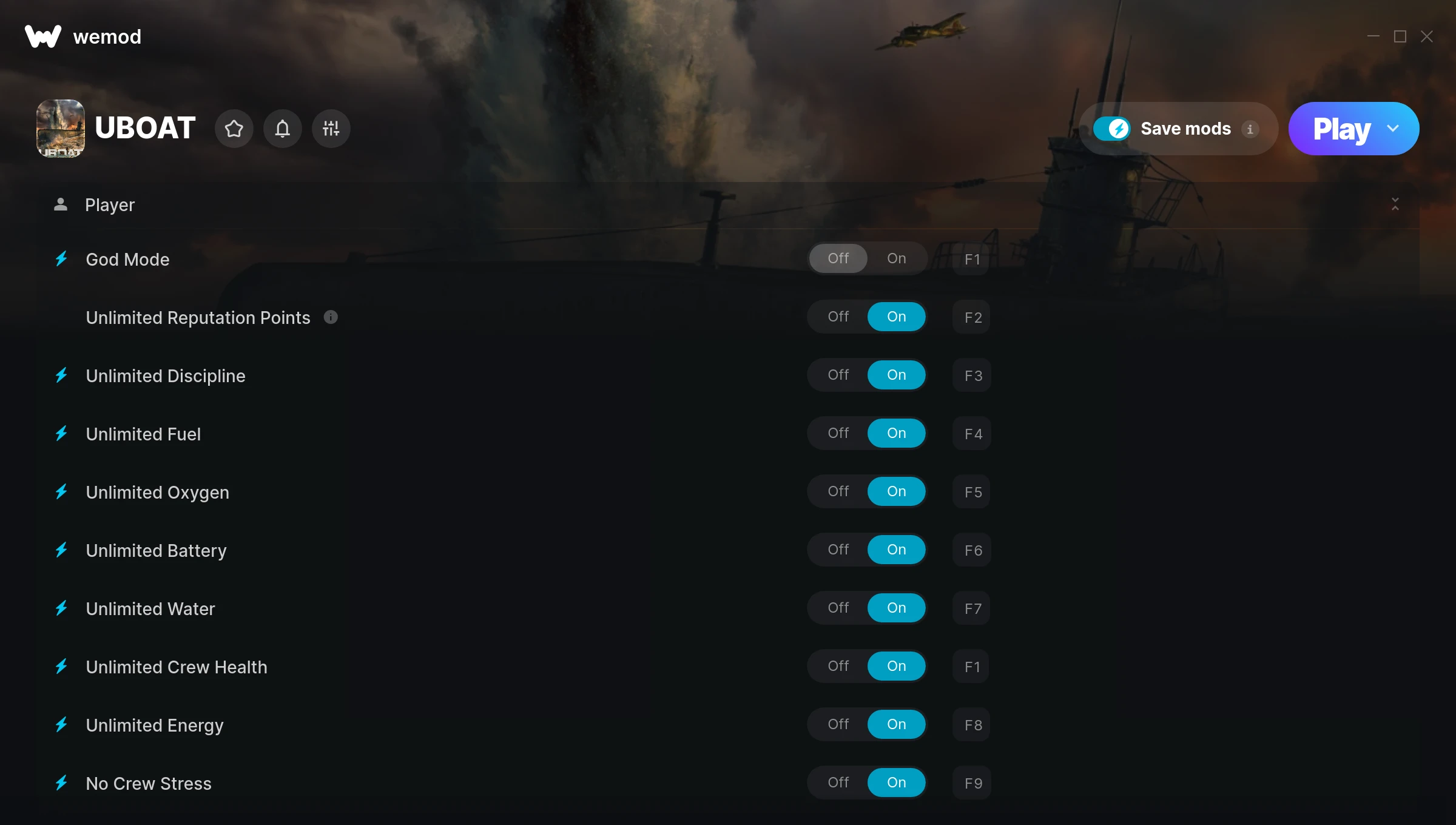 UBOAT Trainer screenshot