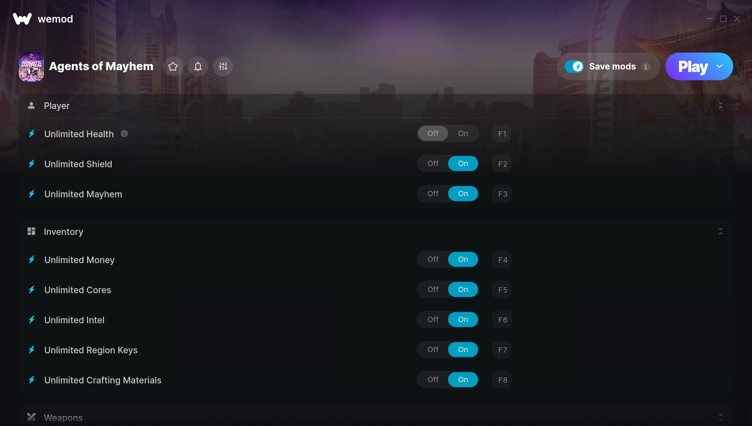 Agents of Mayhem Trainer screenshot