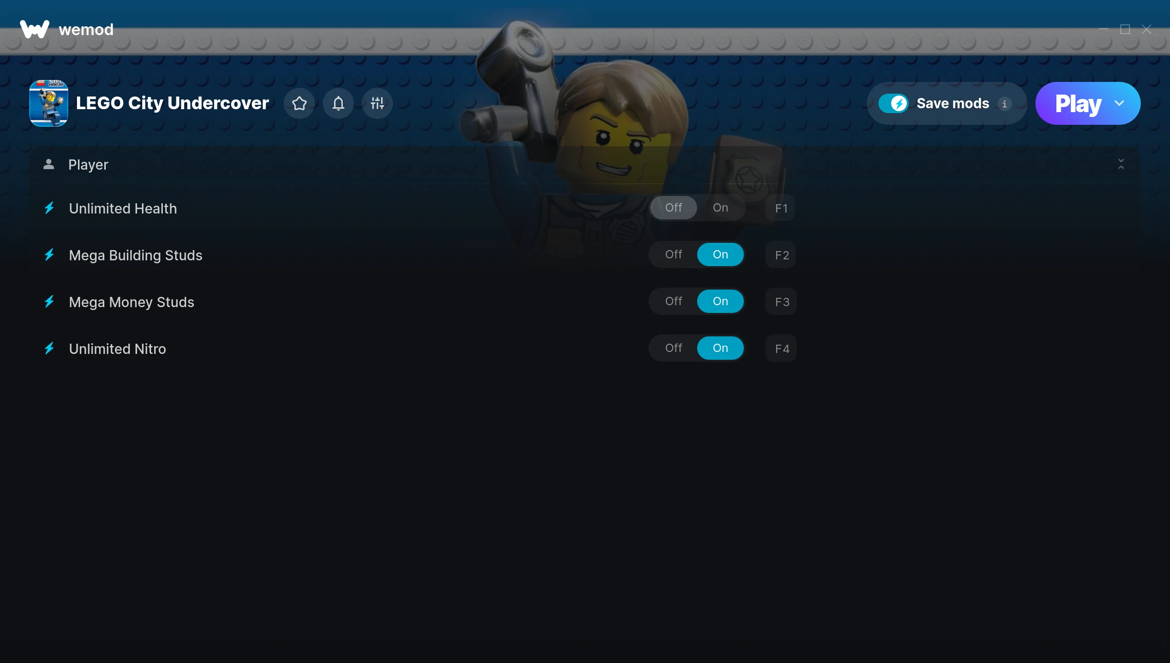 LEGO City Undercover Trainer screenshot