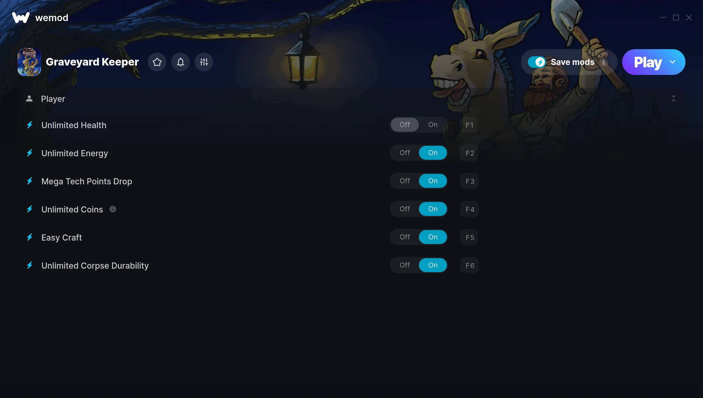 Graveyard Keeper Trainer screenshot