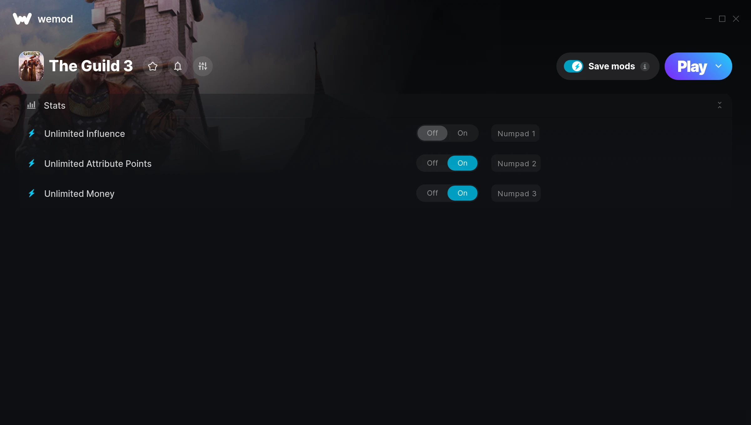 The Guild 3 Trainer screenshot