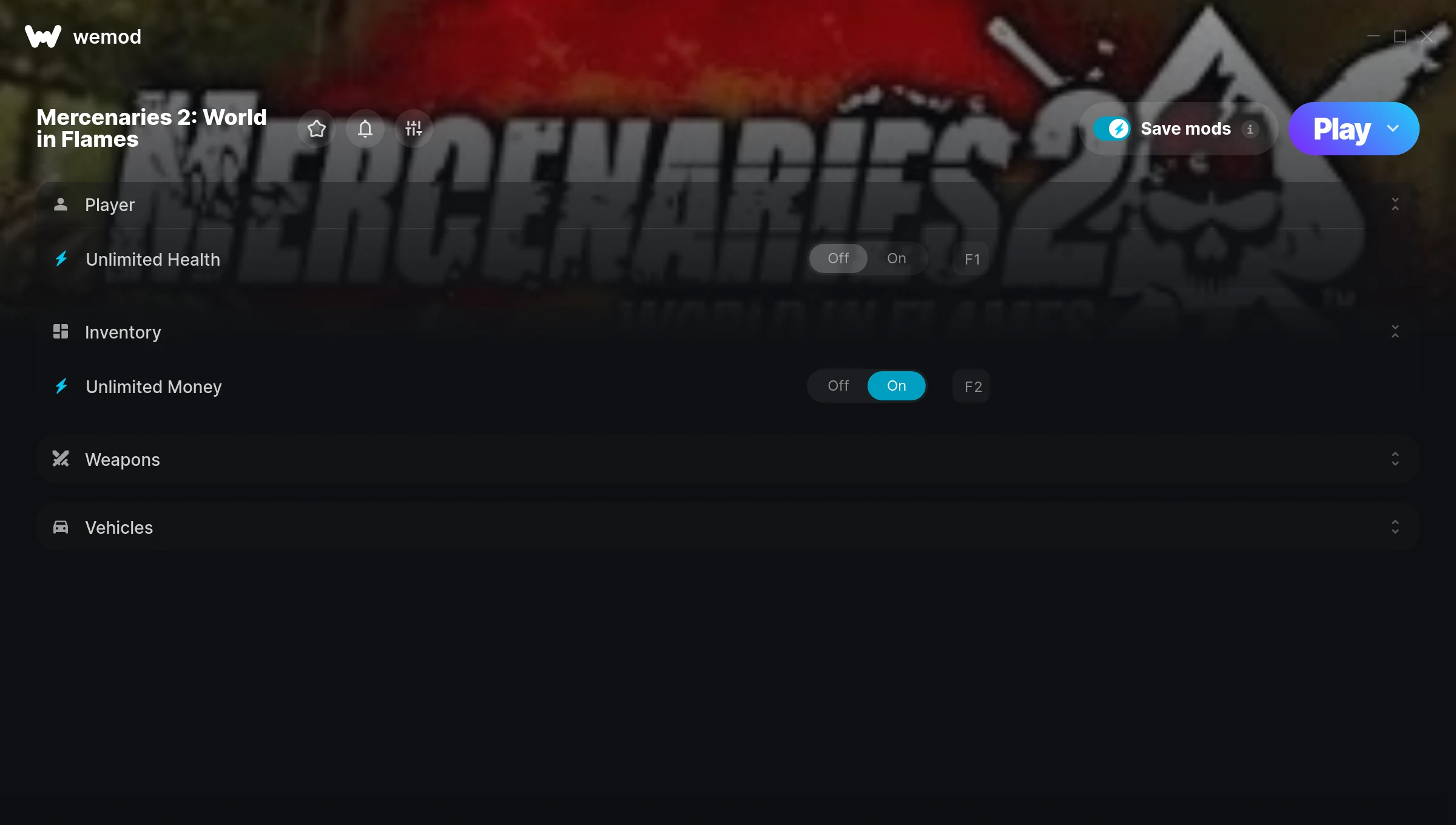 Mercenaries 2: World in Flames Trainer screenshot