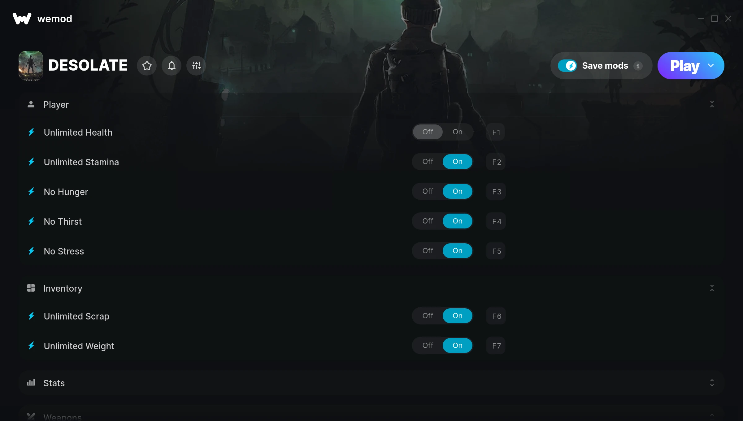 DESOLATE Trainer screenshot