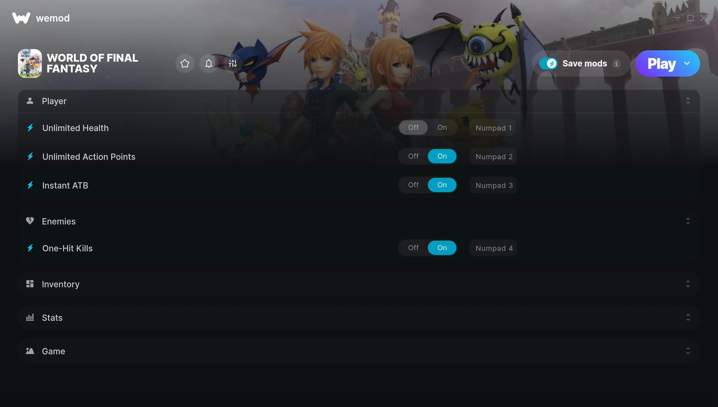 WORLD OF FINAL FANTASY Trainer screenshot