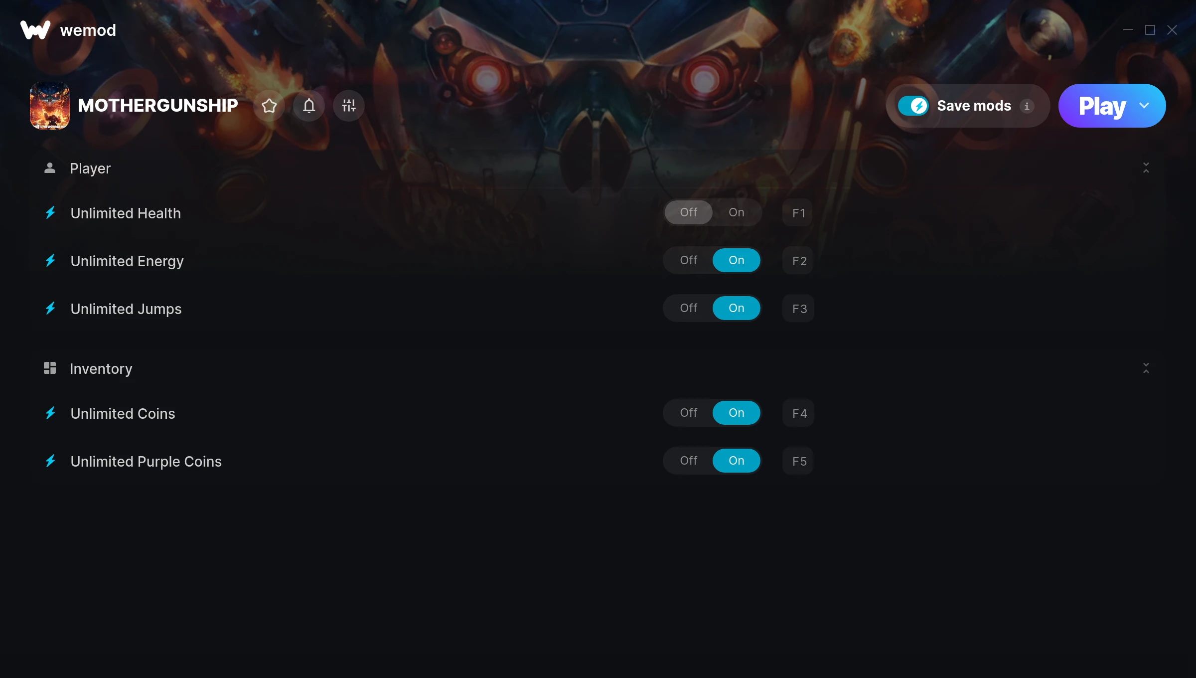 MOTHERGUNSHIP Trainer screenshot