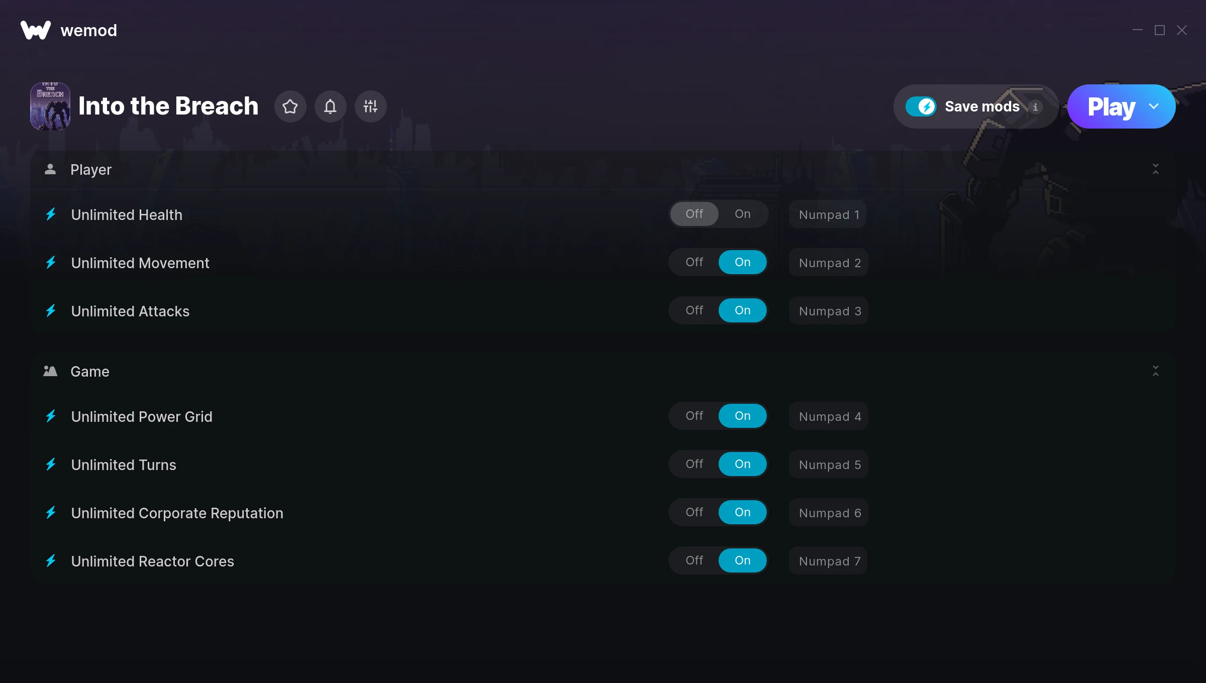 Into the Breach Trainer screenshot