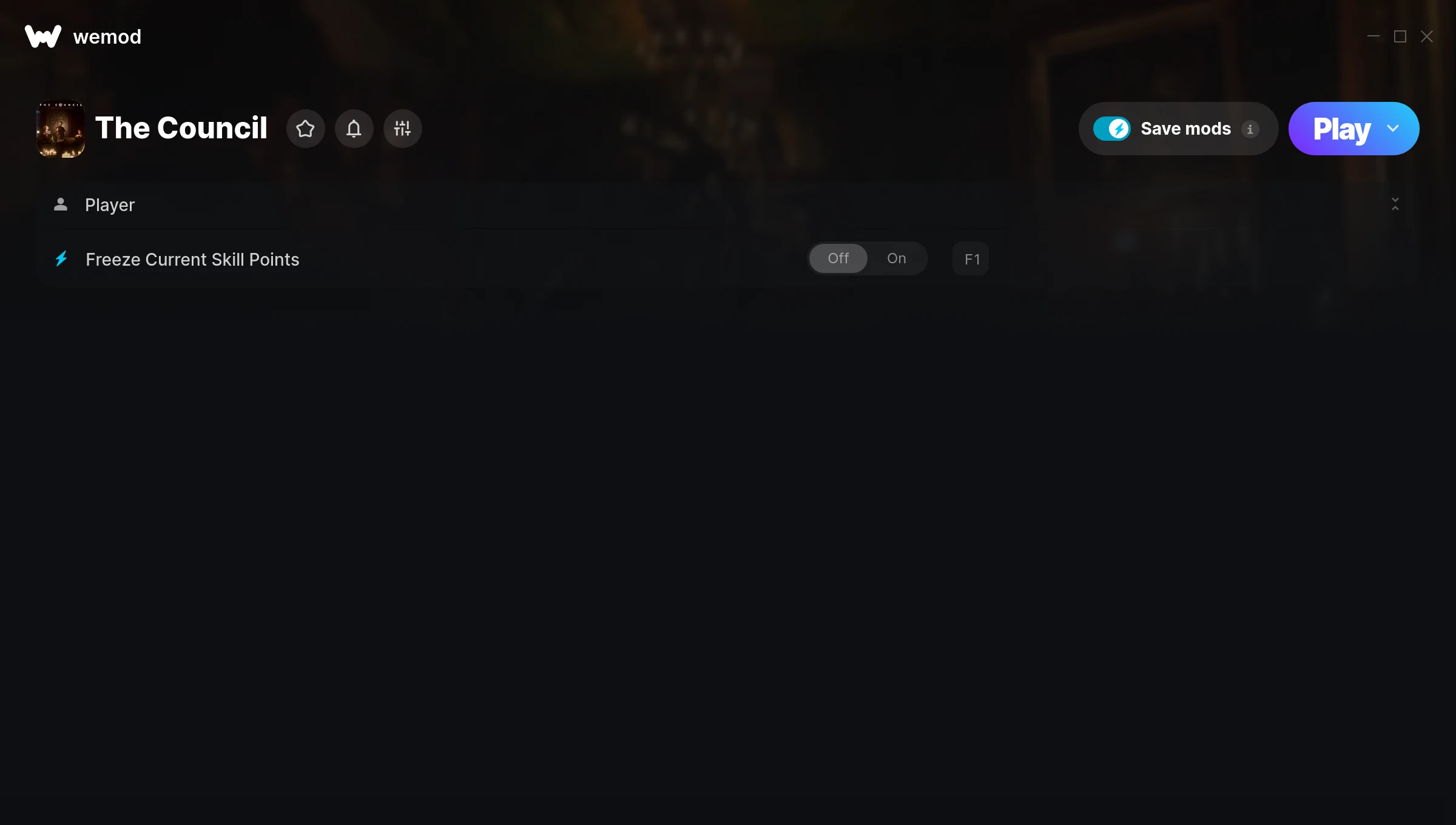 The Council Trainer screenshot