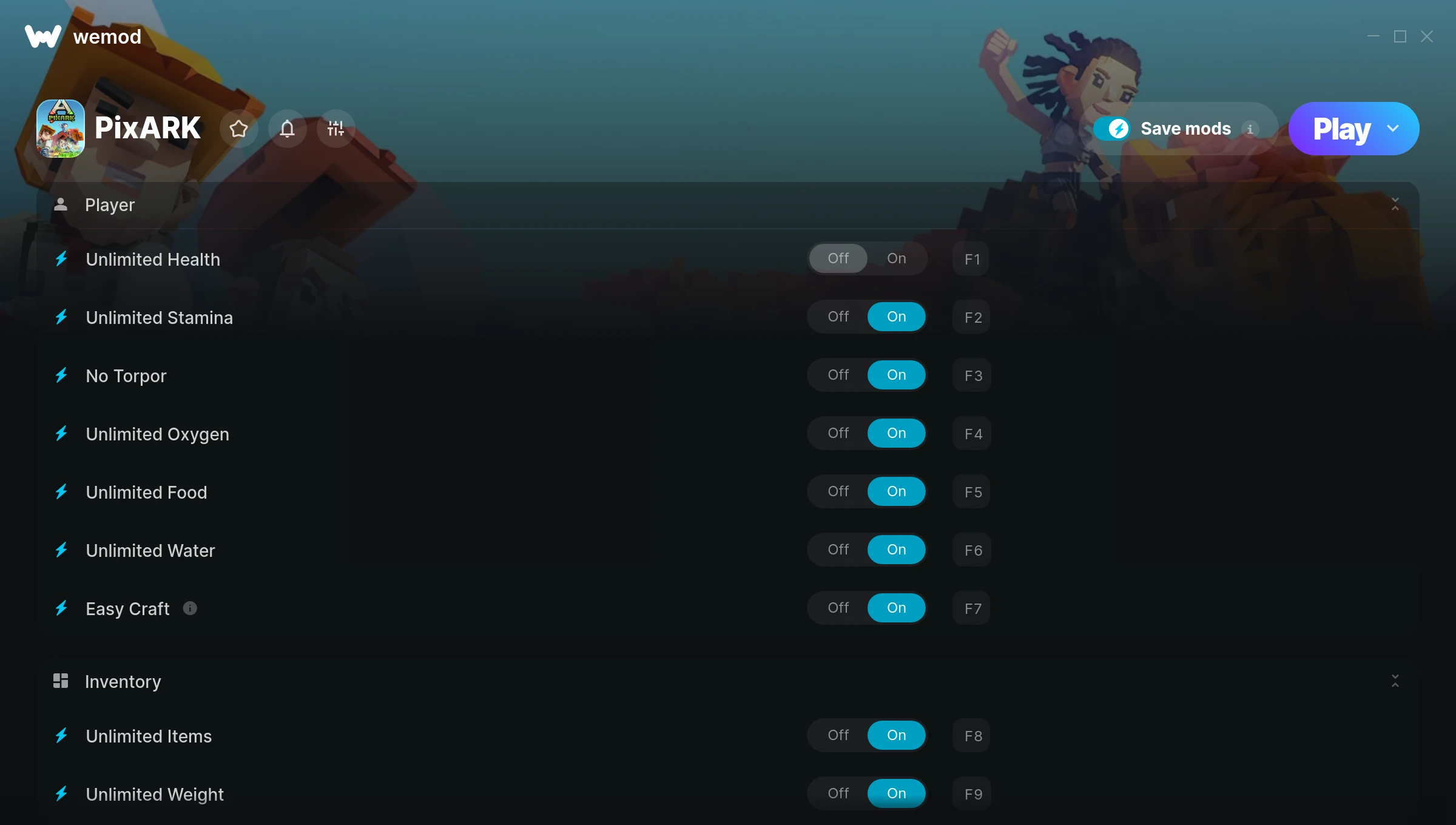 PixARK Trainer screenshot