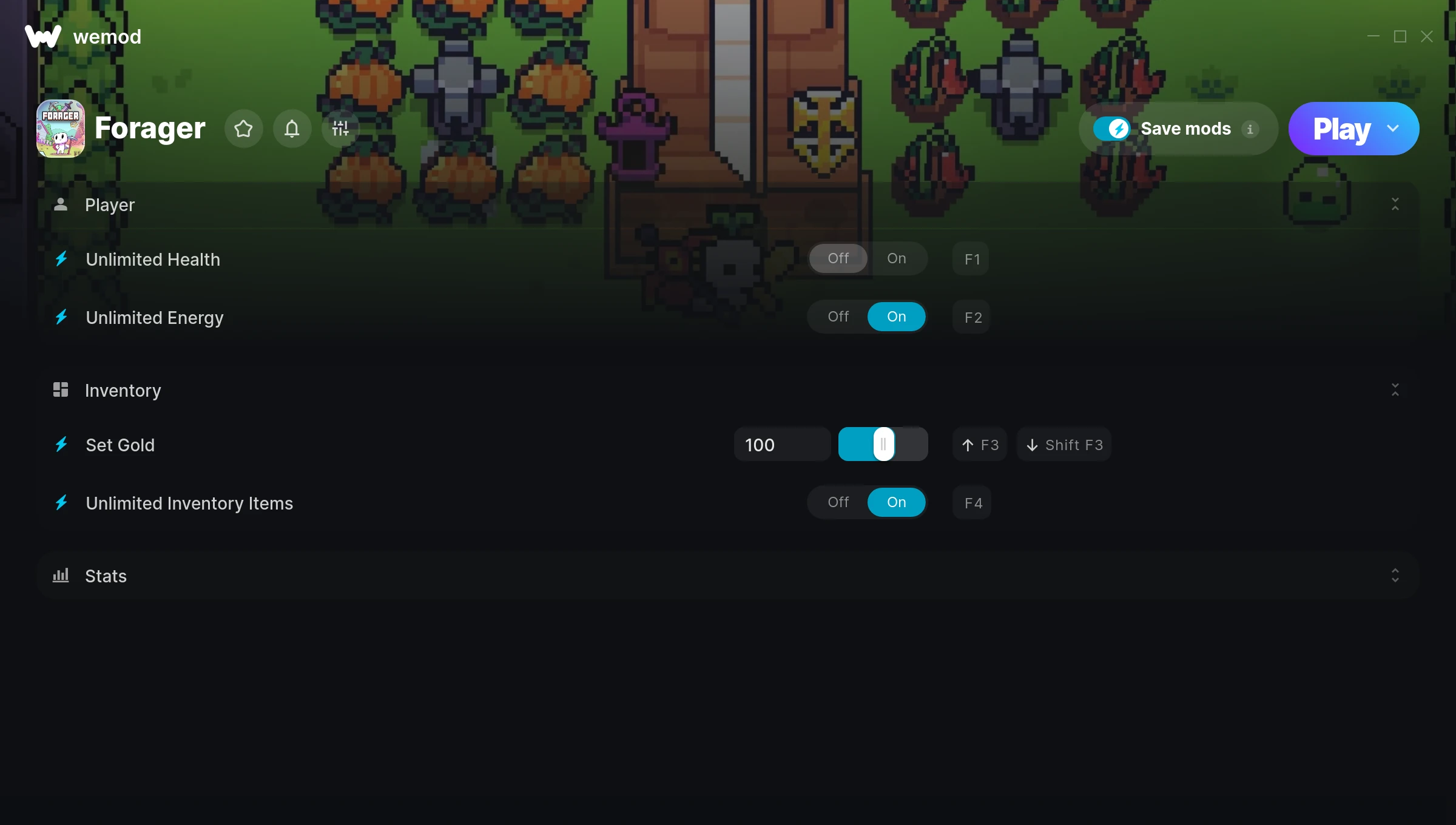 Forager Trainer screenshot