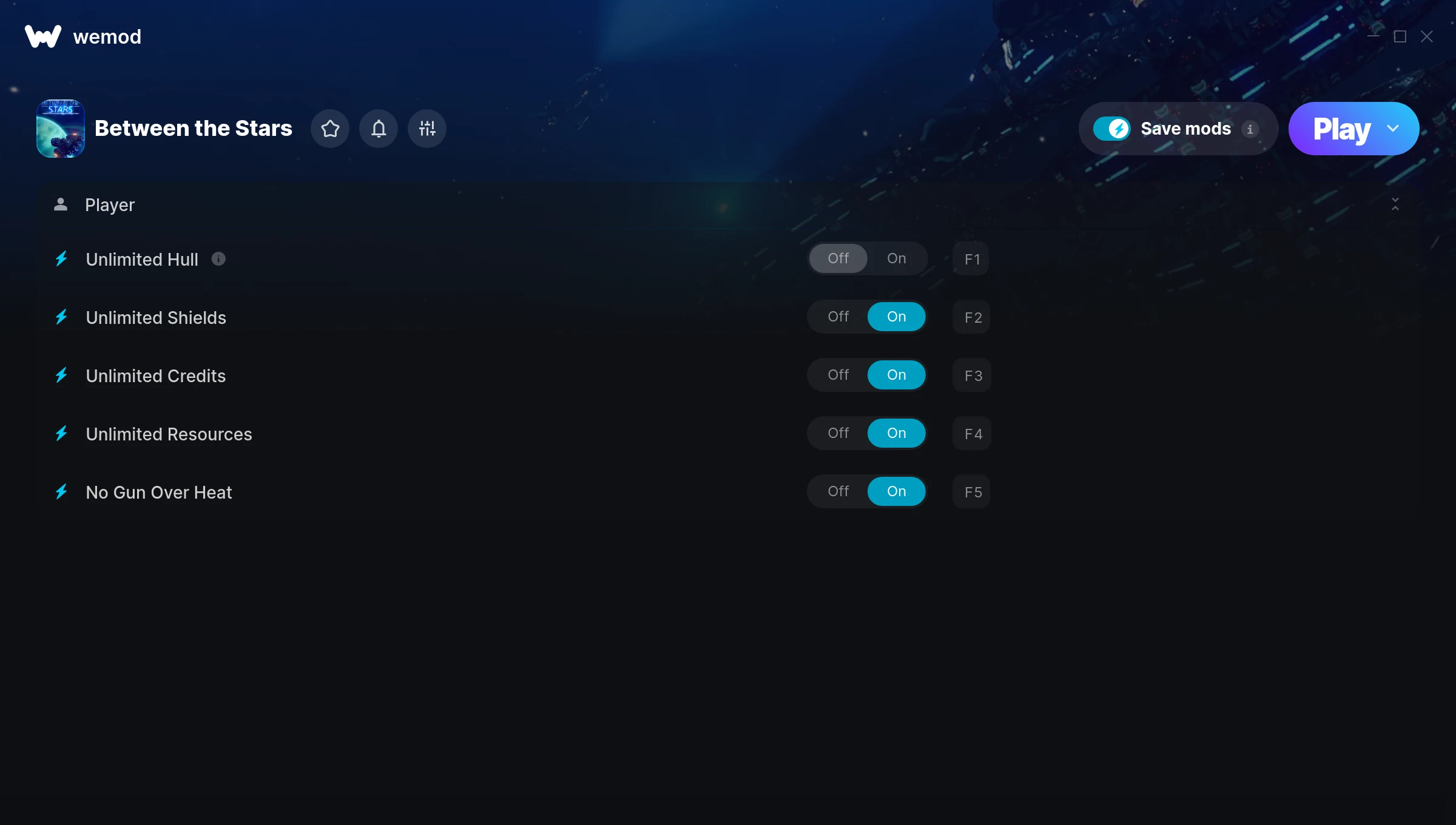 Between the Stars Trainer screenshot