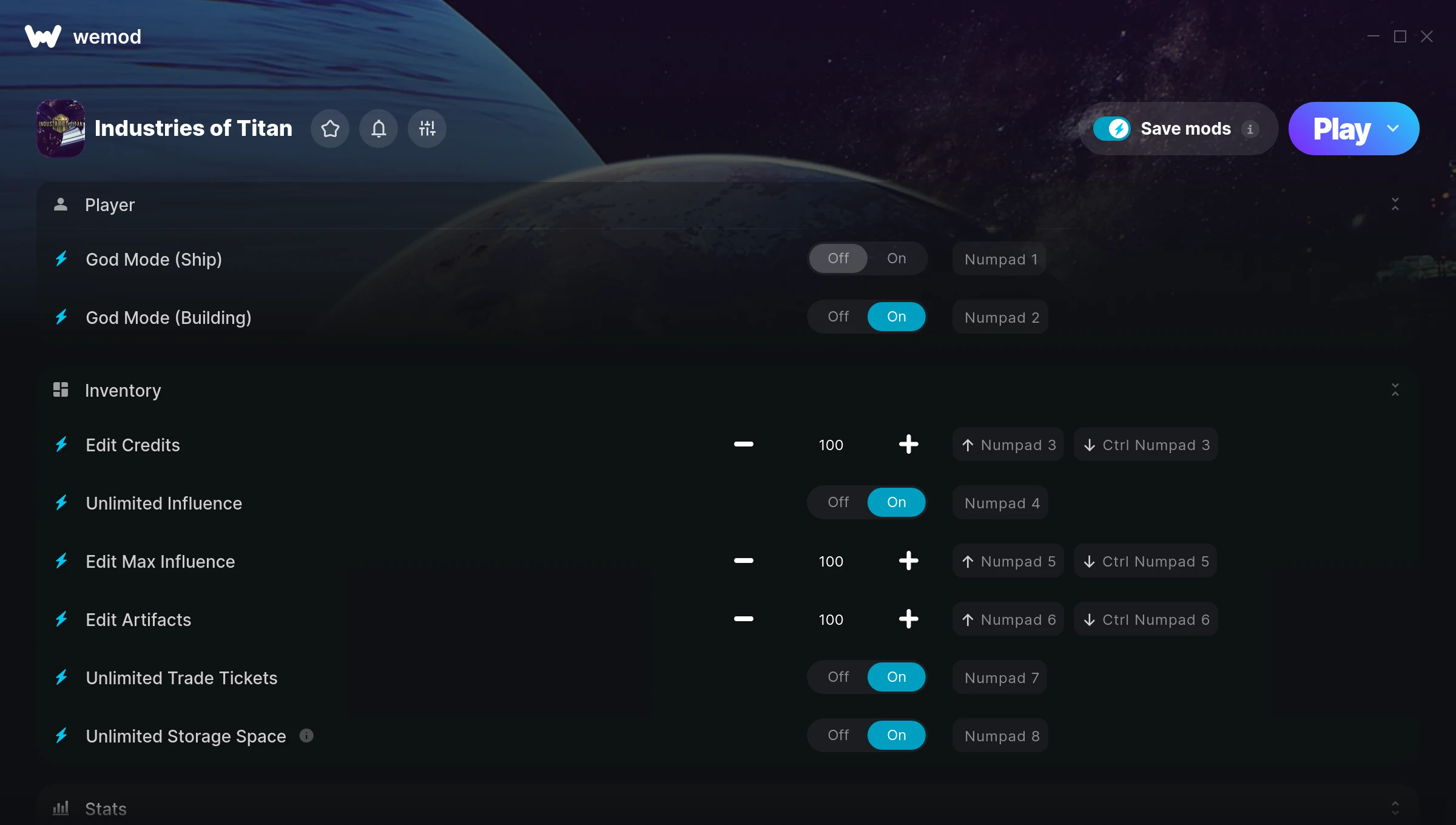 Industries of Titan Trainer screenshot
