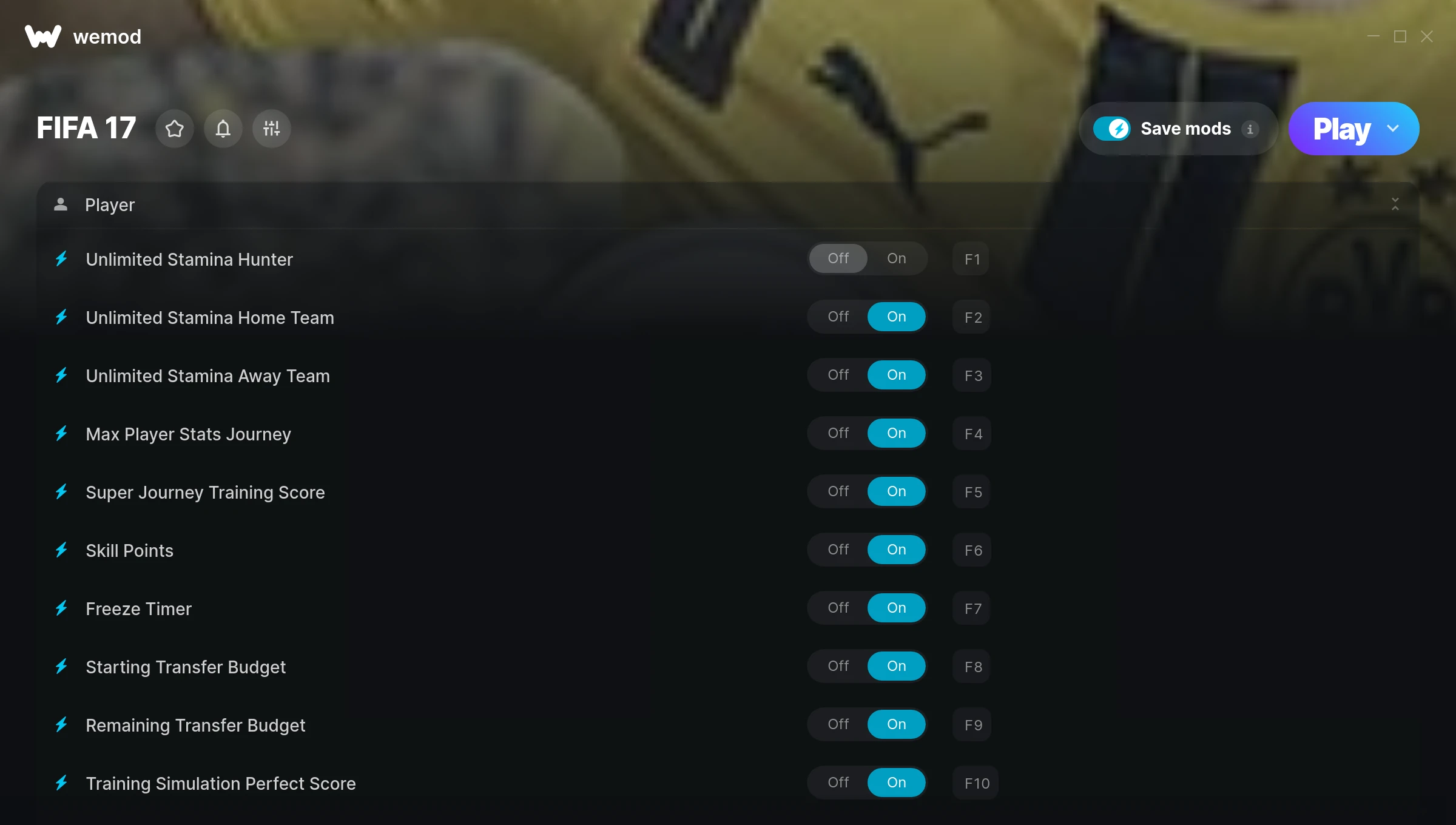 FIFA 17 Trainer screenshot
