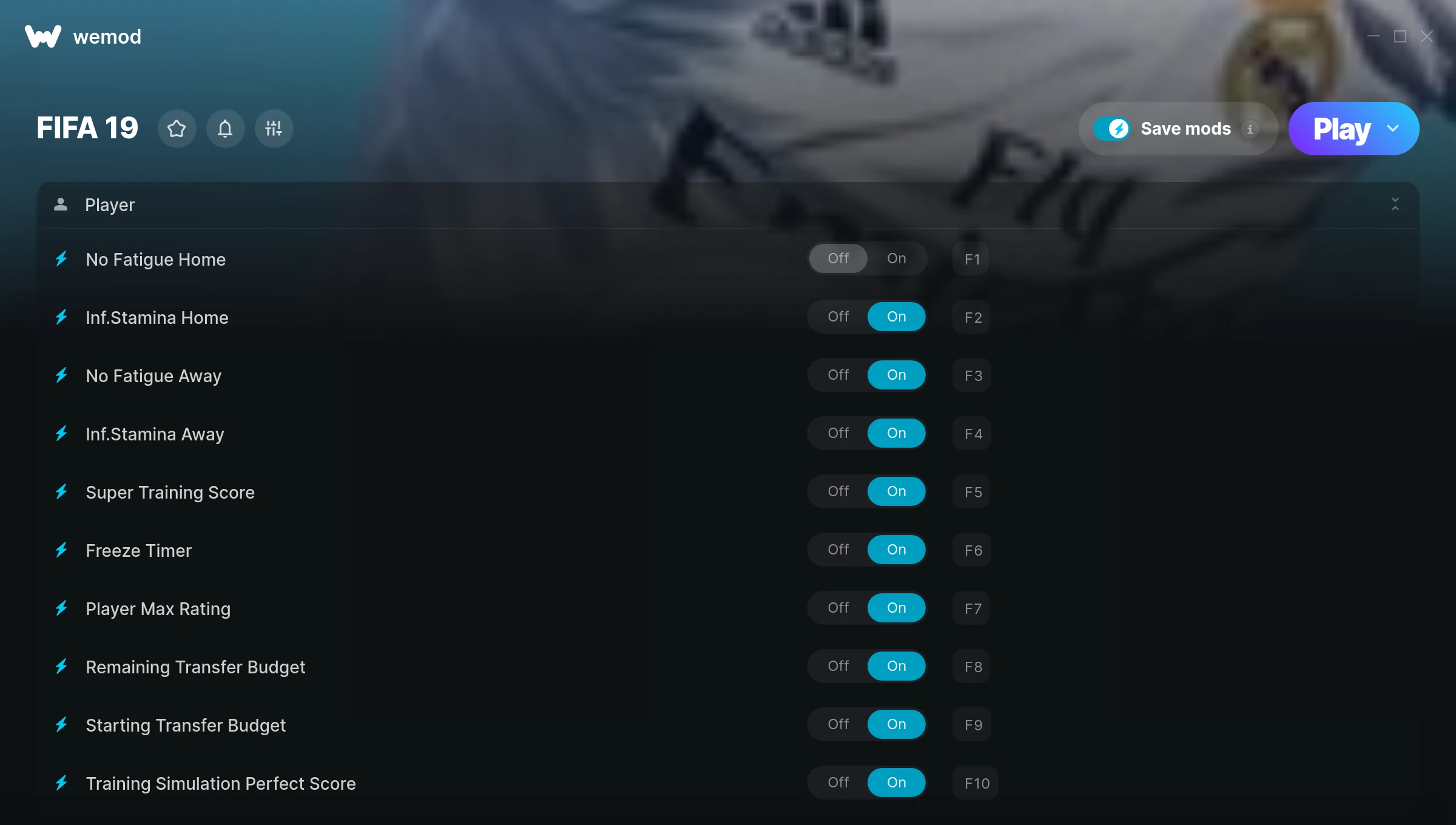 FIFA 19 Trainer screenshot