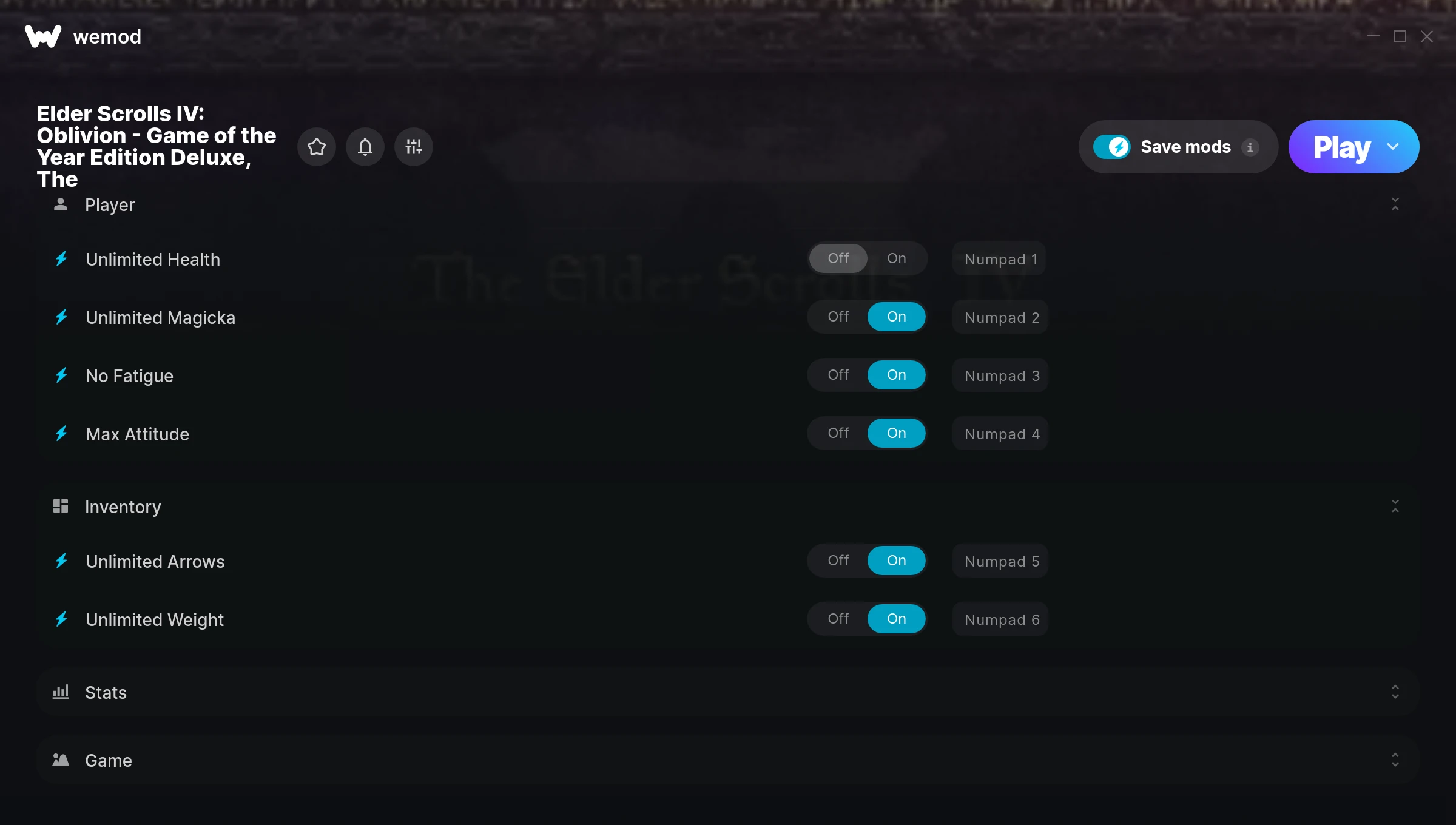 The Elder Scrolls IV: Oblivion - Game of the Year Edition Deluxe Trainer screenshot
