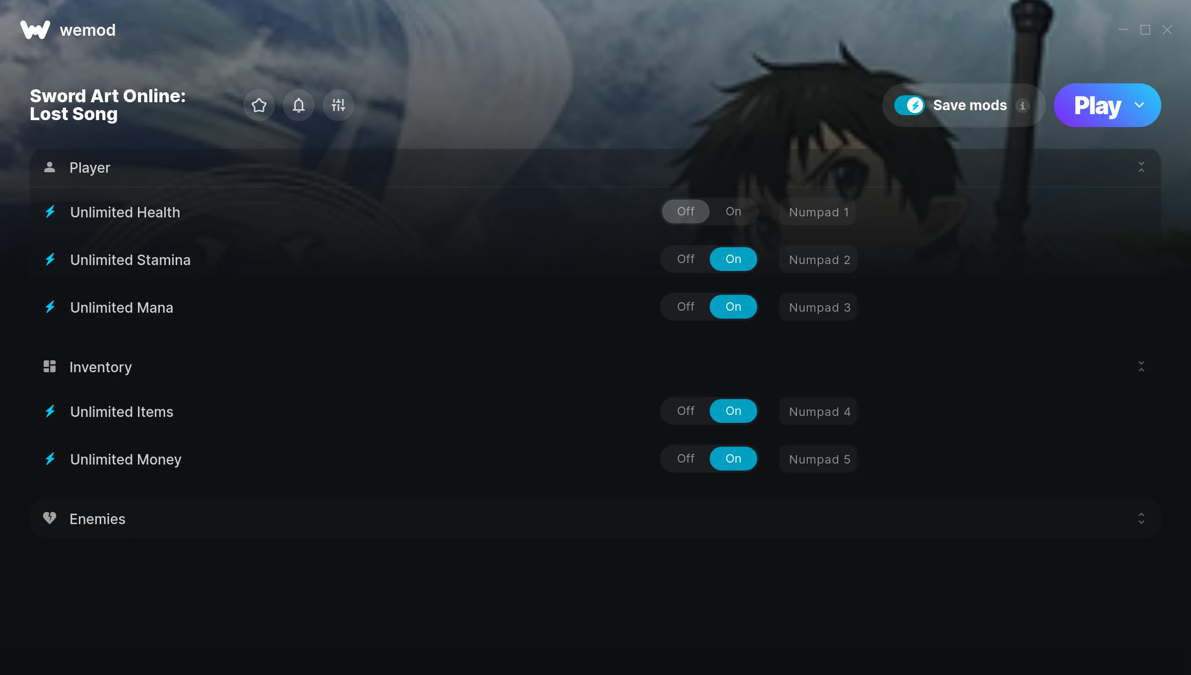 Sword Art Online: Lost Song Trainer screenshot