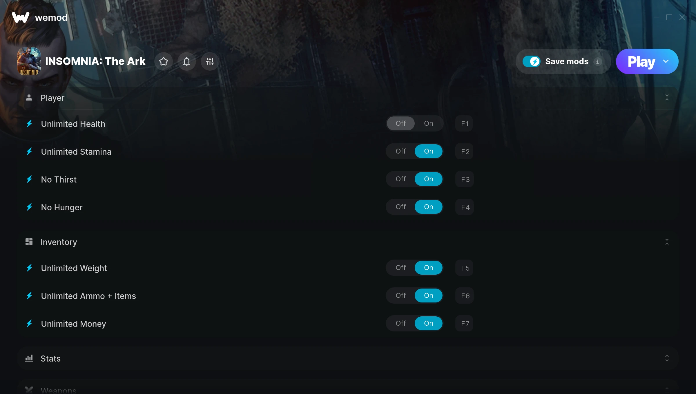 INSOMNIA: The Ark Trainer screenshot