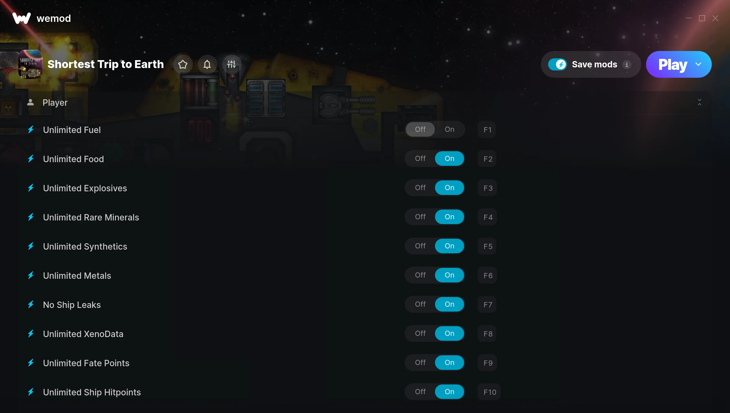 Shortest Trip to Earth Trainer screenshot