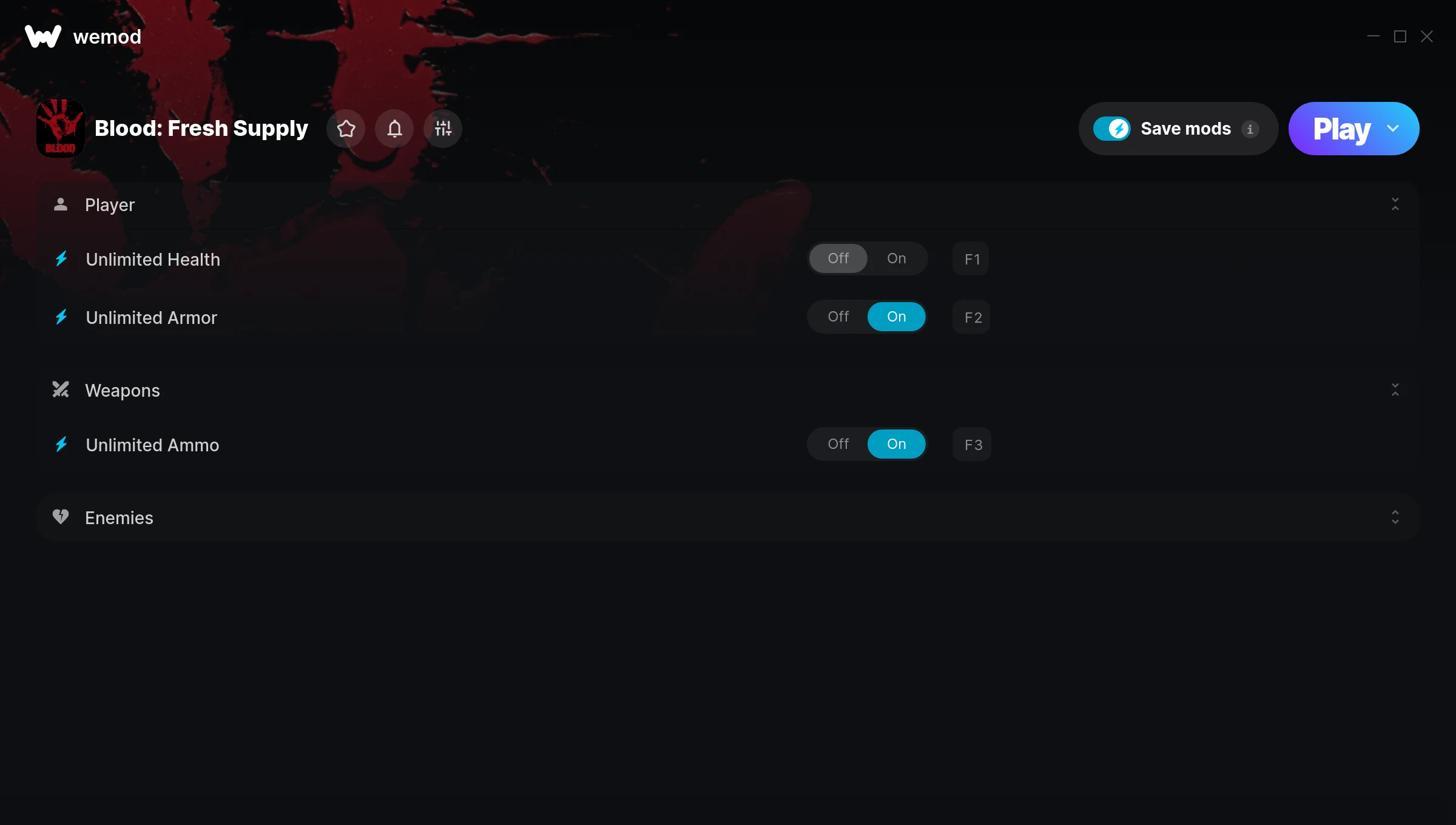 Blood: Fresh Supply Trainer screenshot