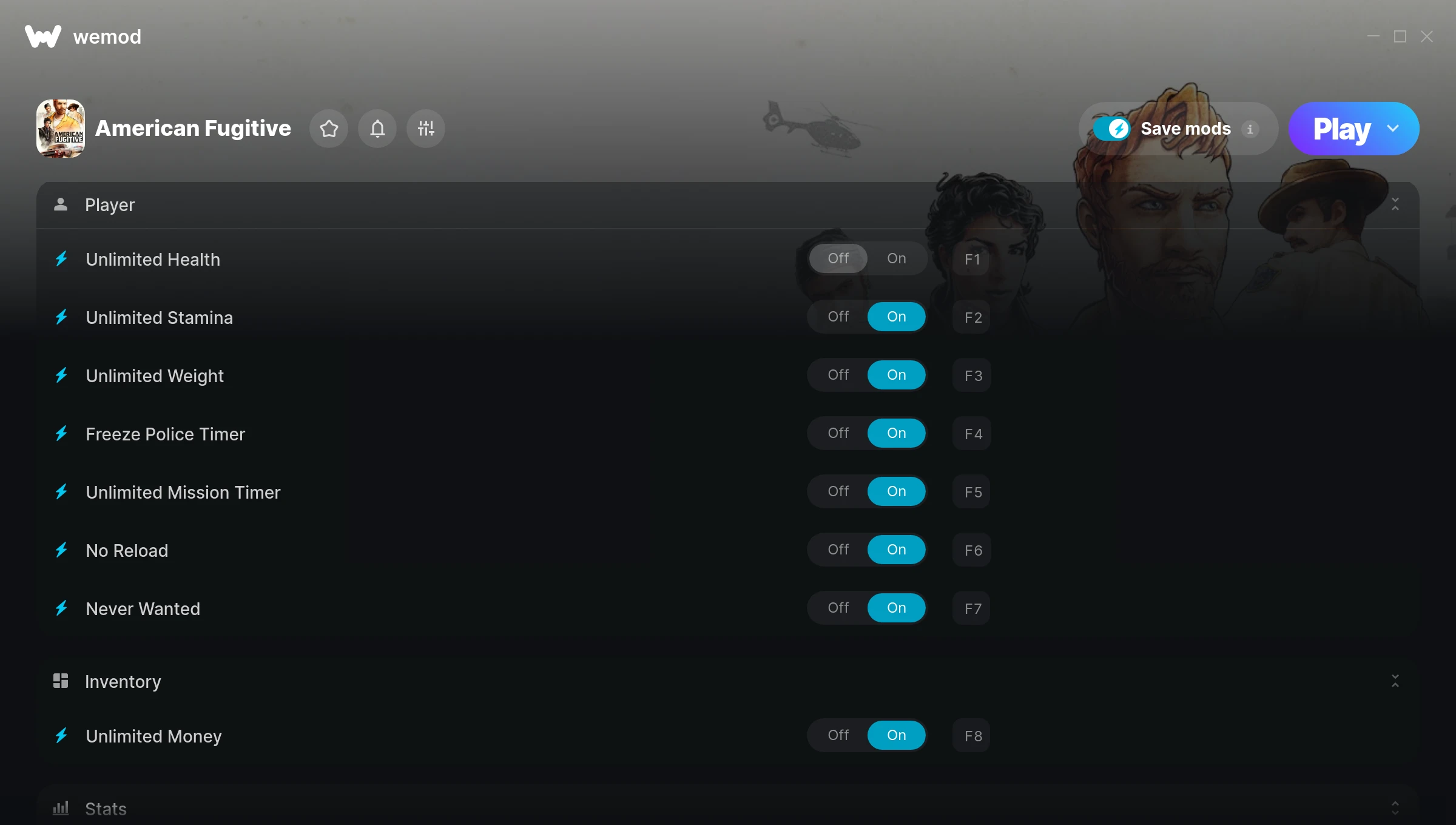 American Fugitive Trainer screenshot