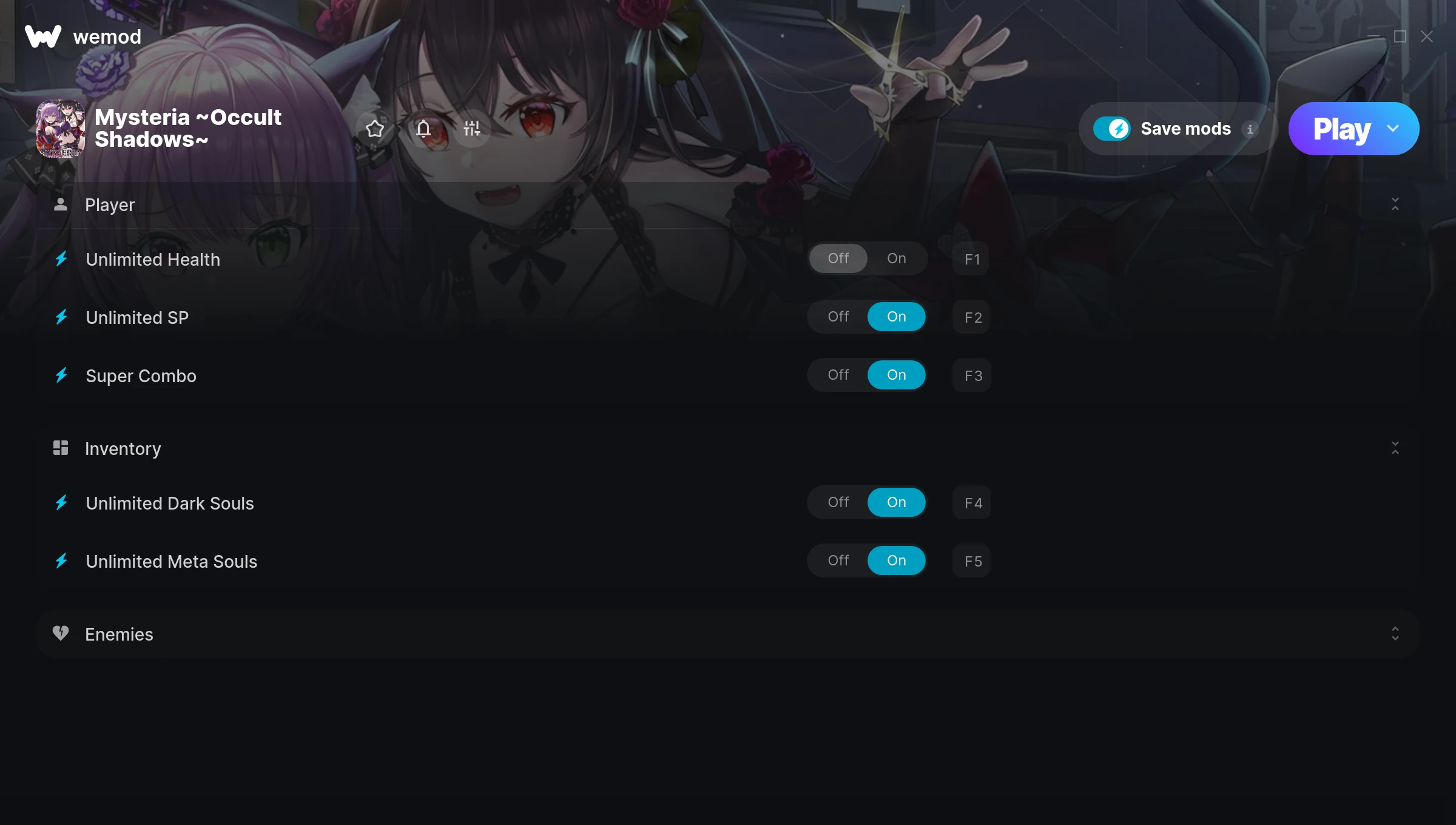 Mysteria ~Occult Shadows~ Trainer screenshot